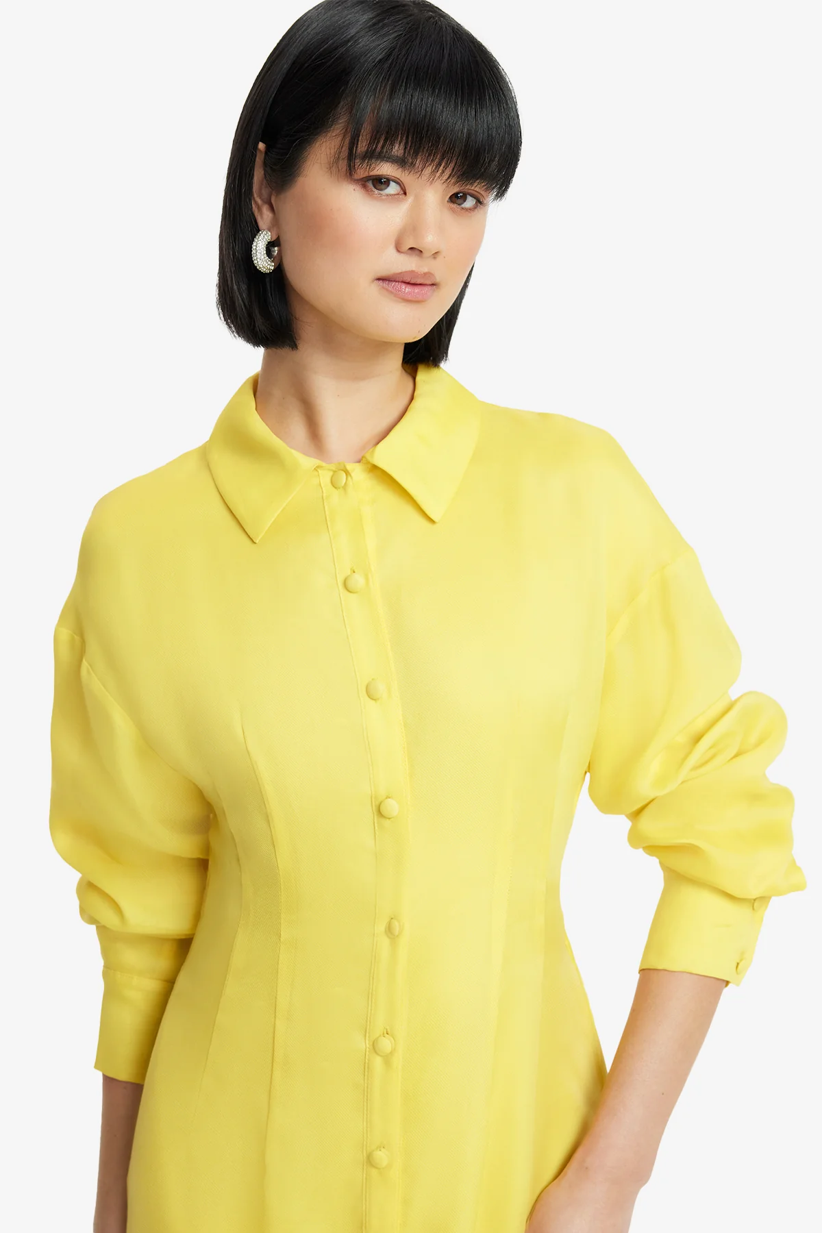 Jeanette Silk Floral Appliqué Maxi Dress - Sunshine - Image 6