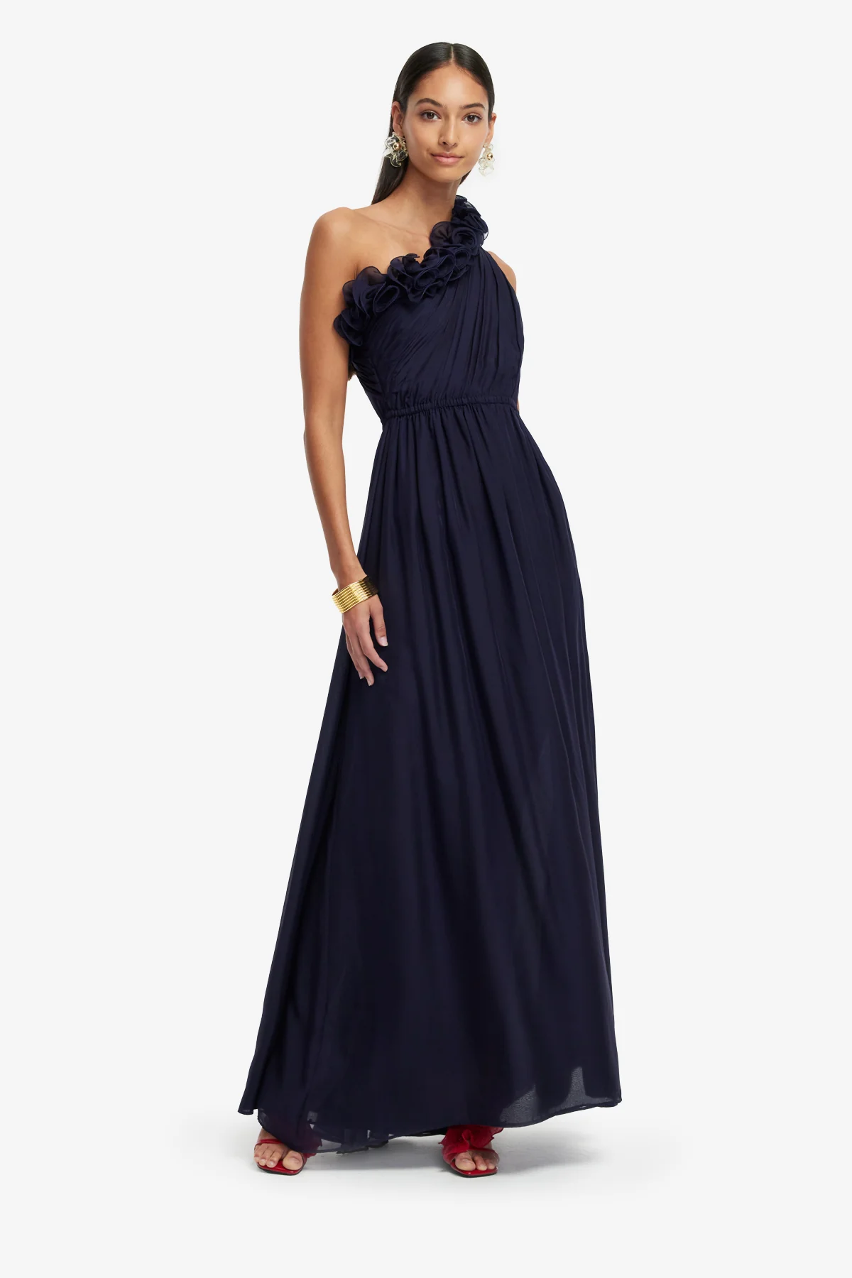 Jenni One Shoulder Maxi Dress - Indigo - Image 4