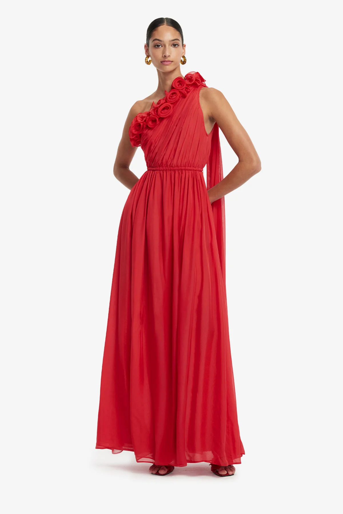 Jenni One Shoulder Maxi Dress - Scarlet - Image 3