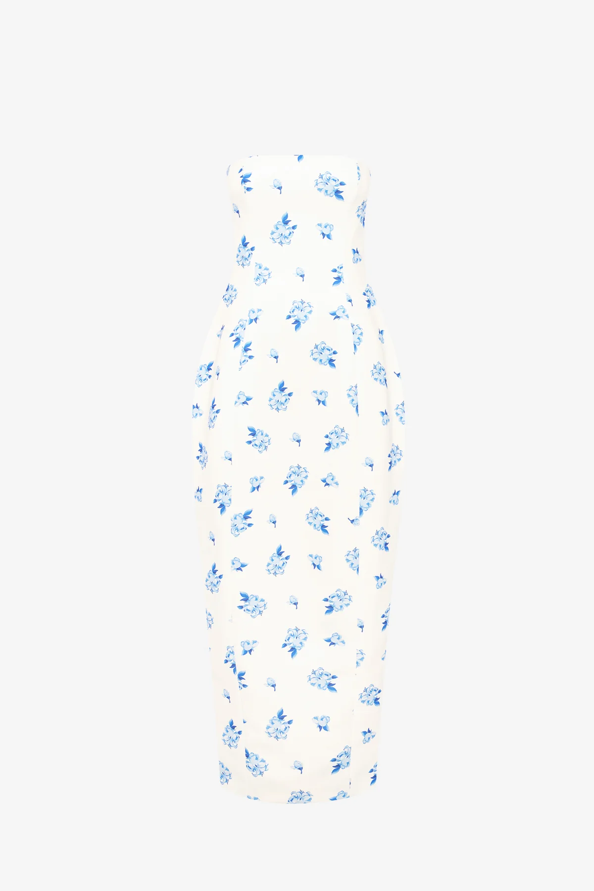 Jessica Cocoon Bustier Maxi Dress - Ditsy Floral Print in Snow