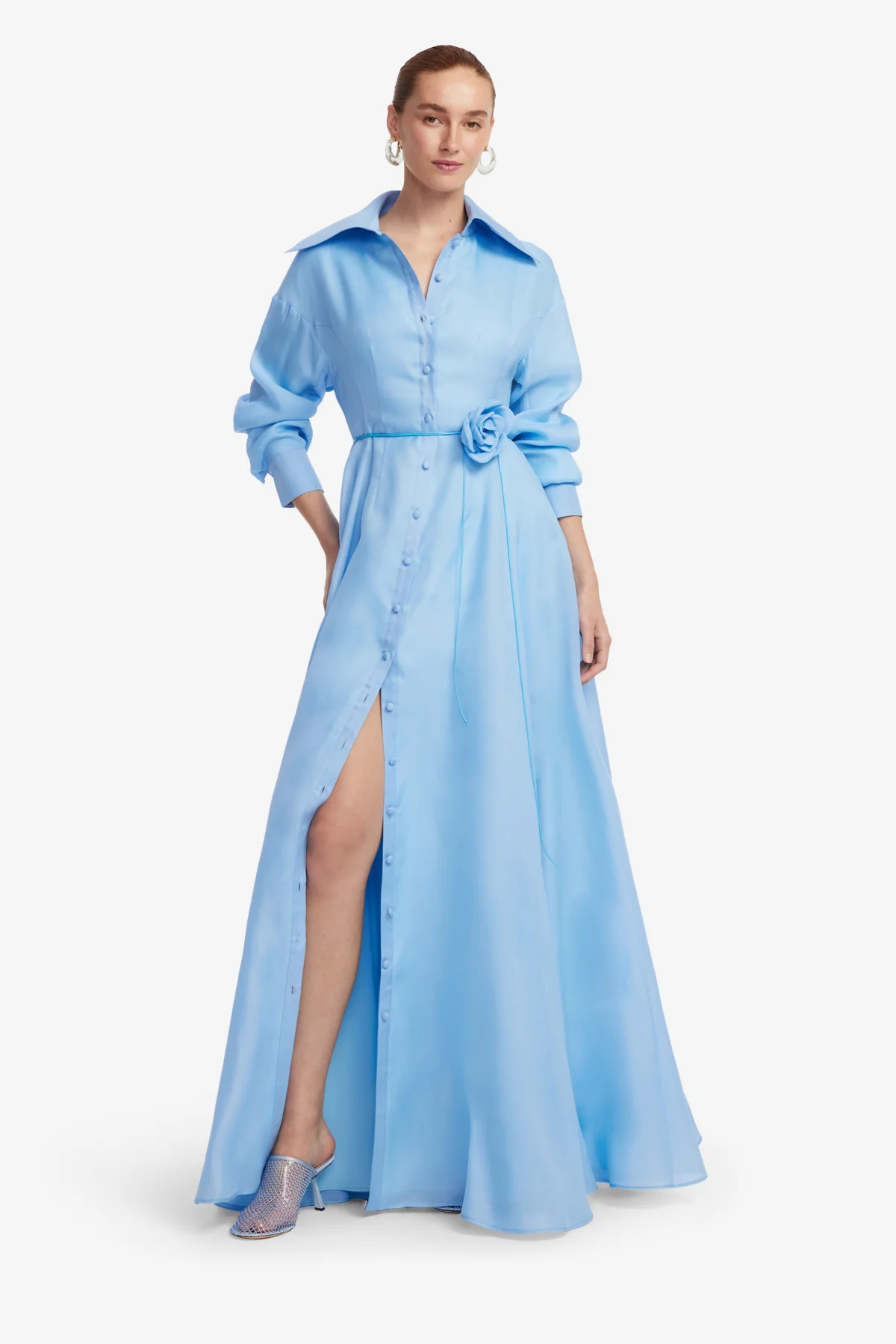 Josephine Silk Gown - Pastel Blue - Image 3