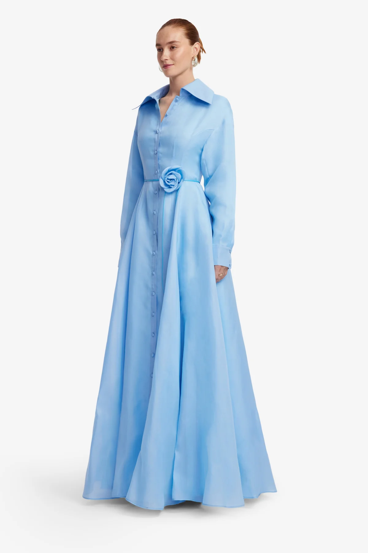 Josephine Silk Gown - Pastel Blue - Image 4