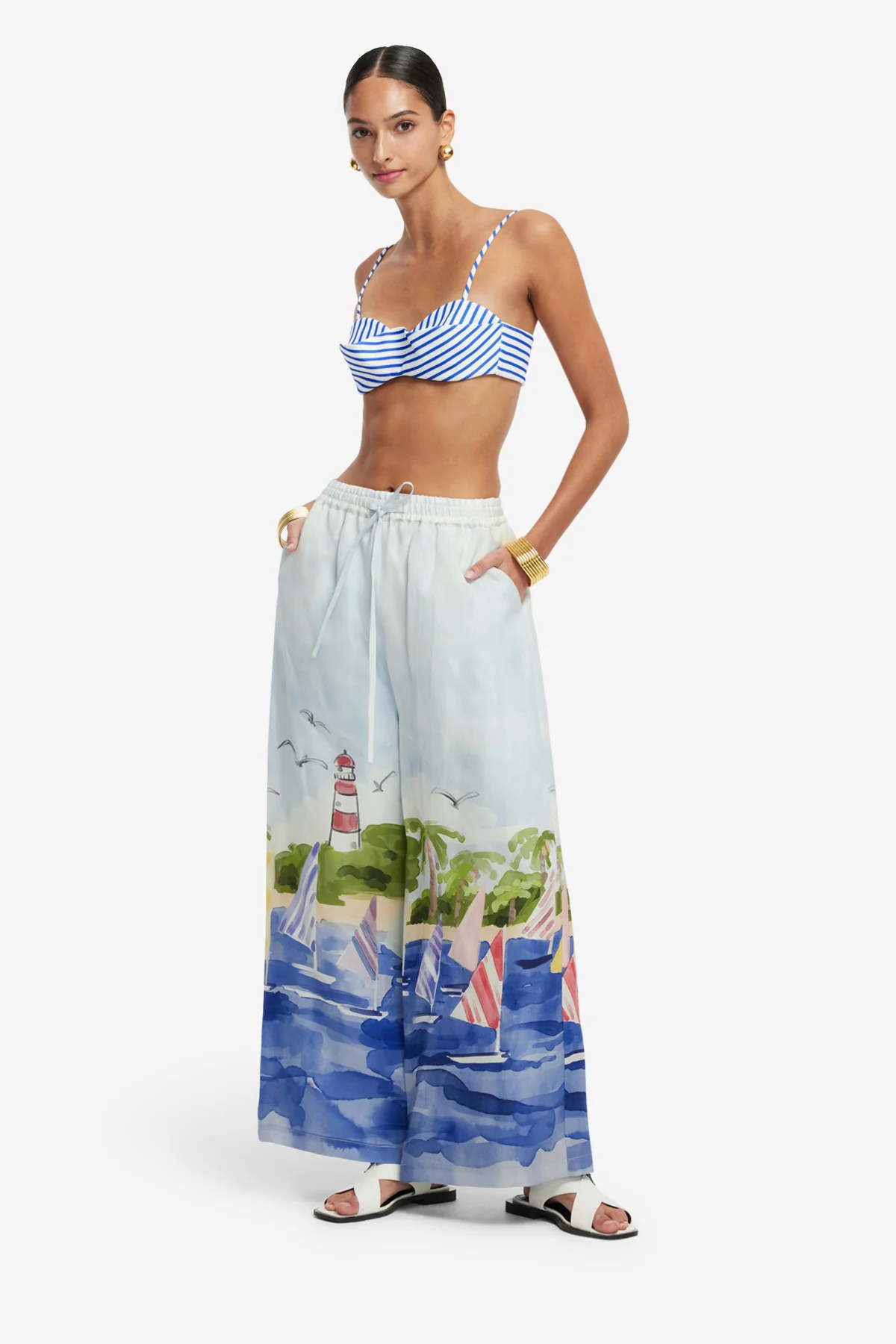 Julia Striped Bralette - Navy - Image 3
