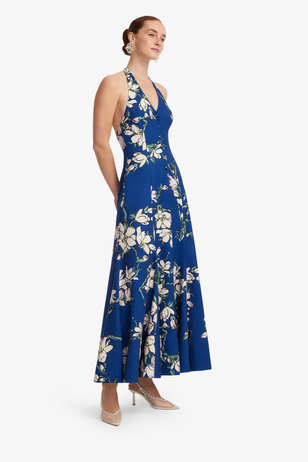 Juliette Halterneck Maxi Dress - Midnight Magnolia Print - Image 4