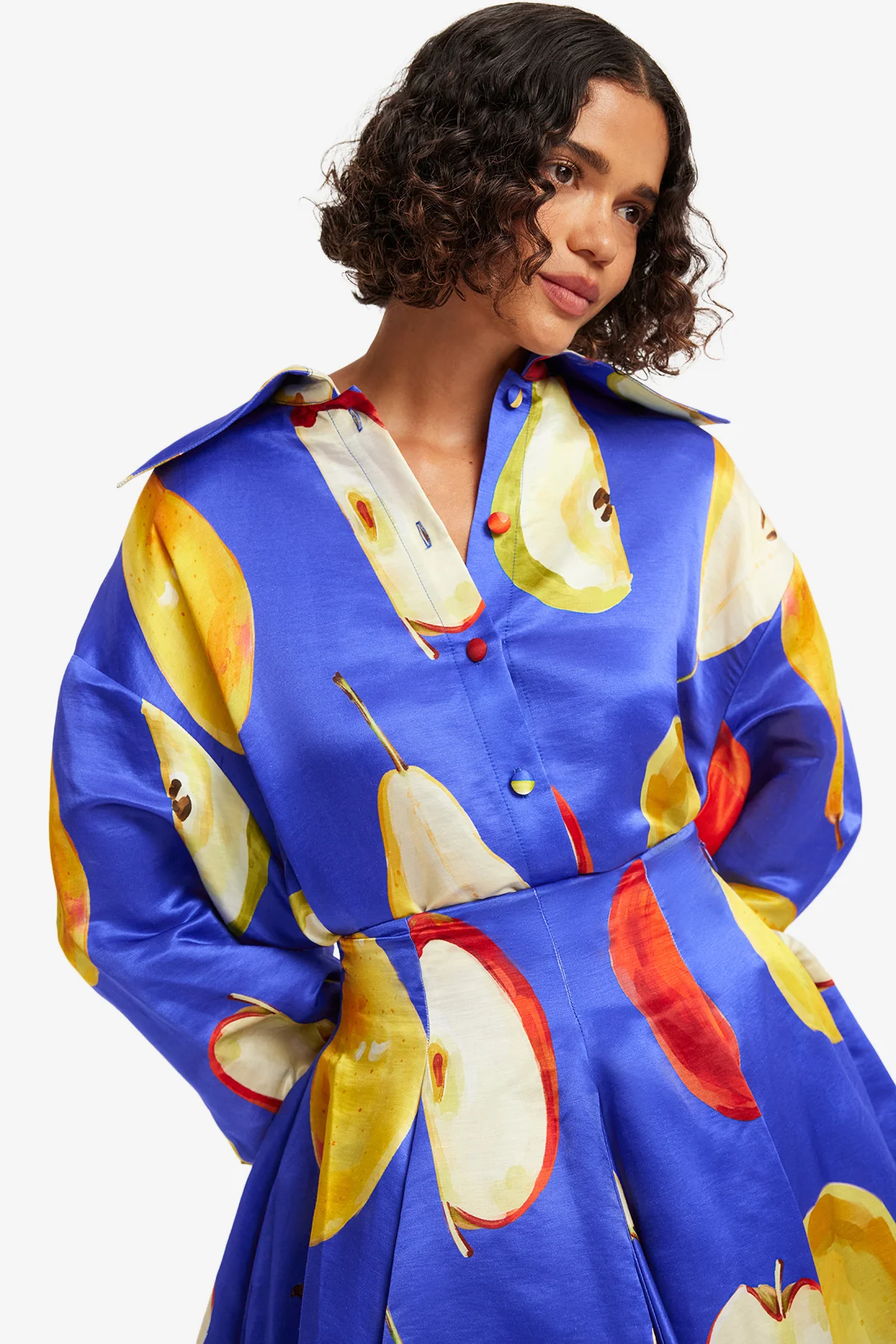 Kathleen Linen Blouse - Pear Print - Image 6