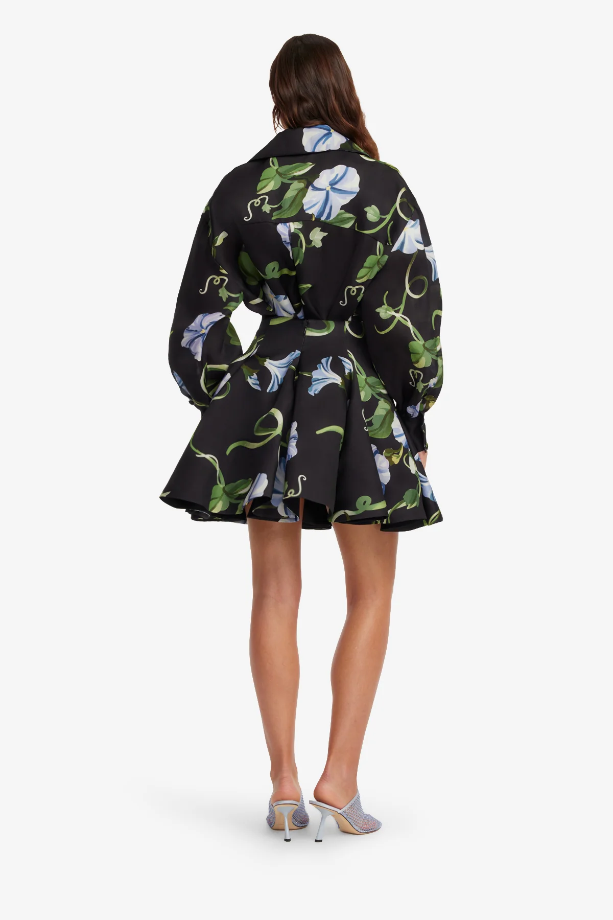Kathleen Silk Blouse - Vine Print in Ebony - Image 5