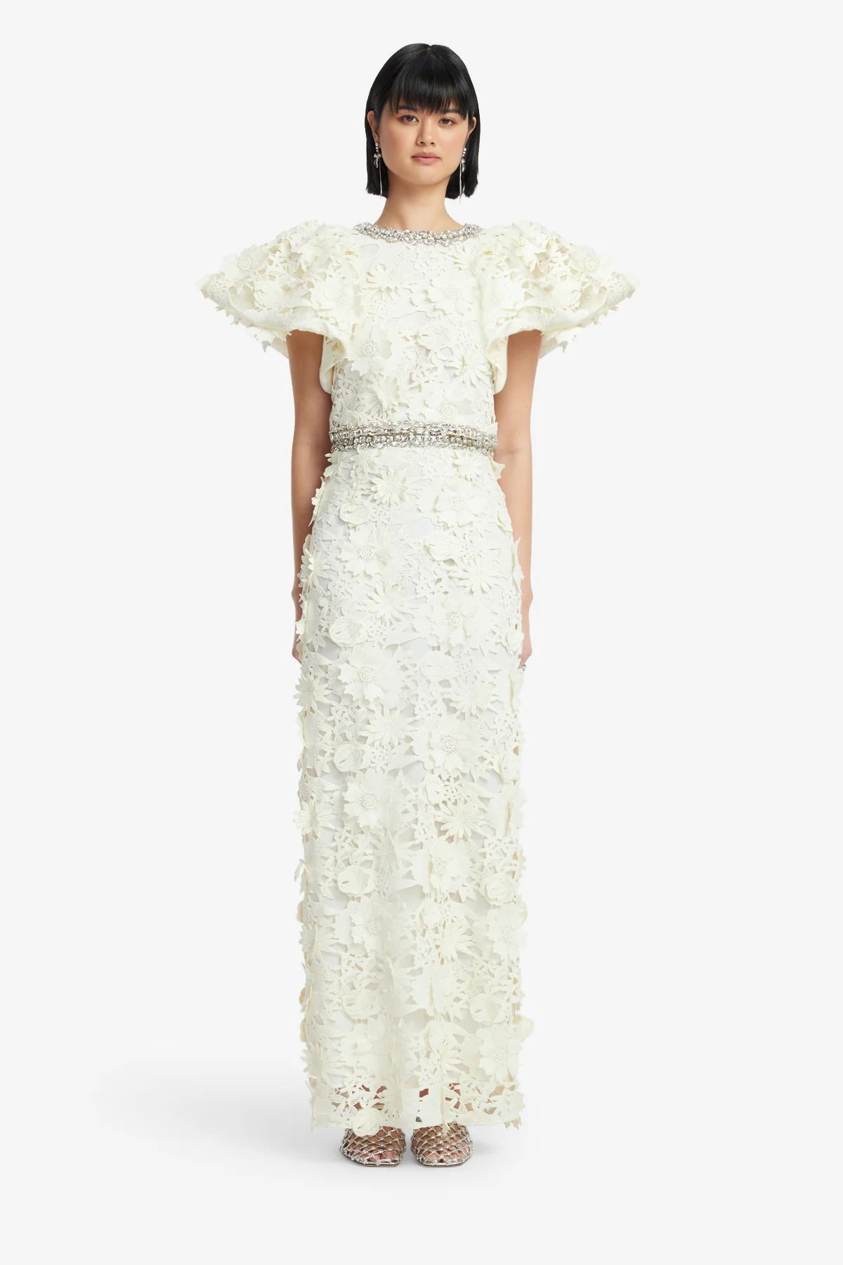 Kyra Embellished Lace Maxi Skirt - Snow - Image 2