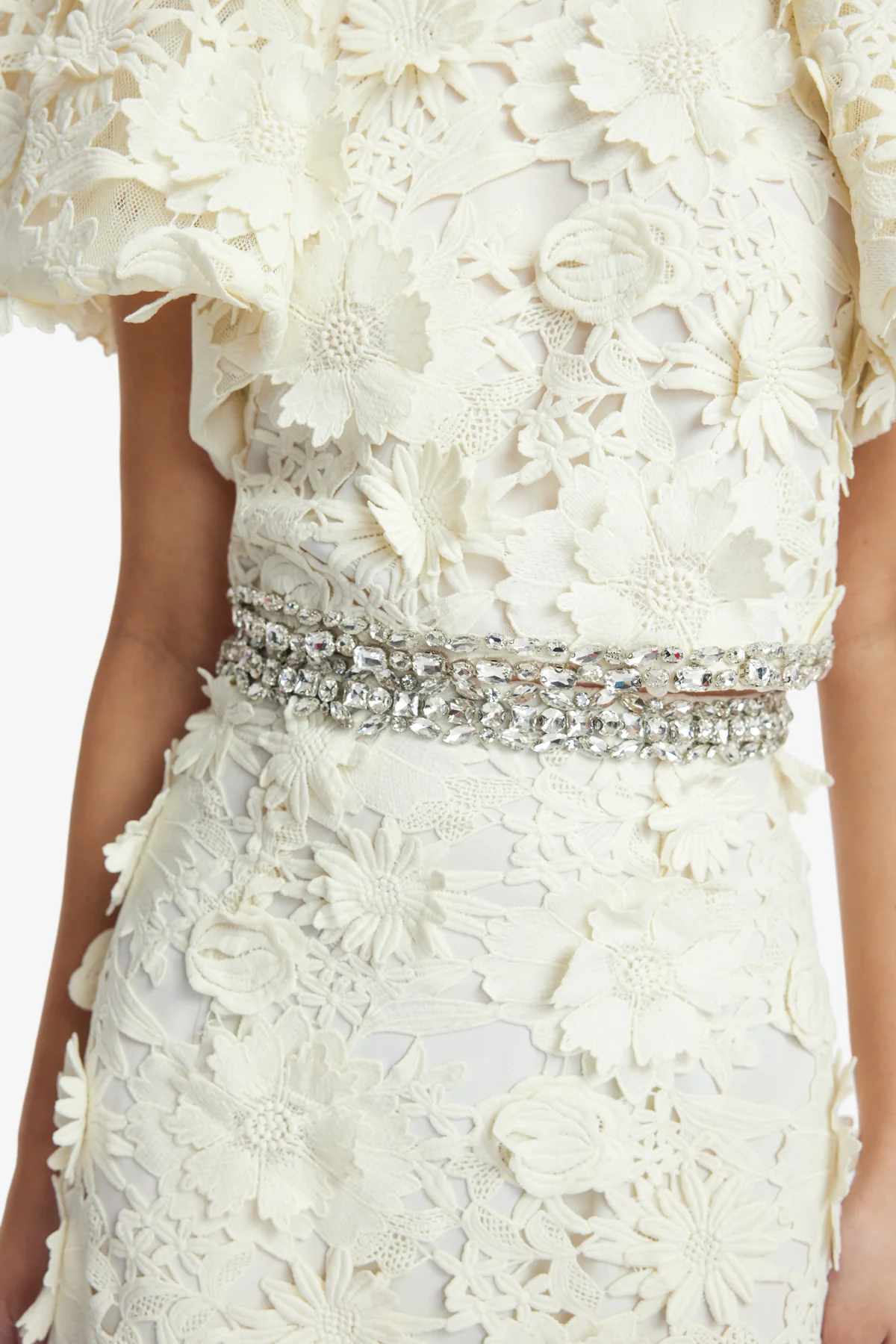 Kyra Embellished Lace Maxi Skirt - Snow - Image 6