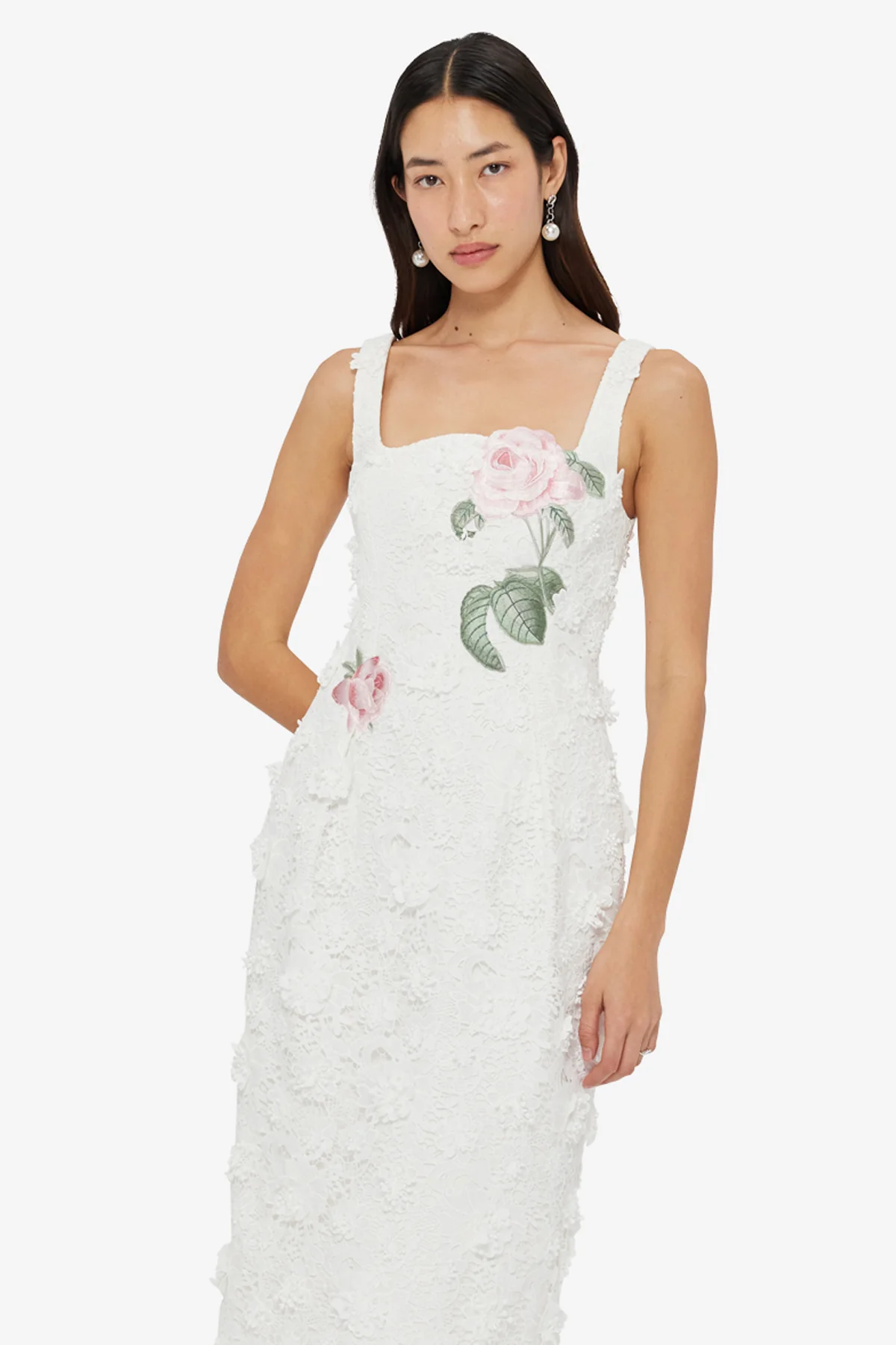 Larissa Embroidered Lace Midi Dress - Snow - Image 6