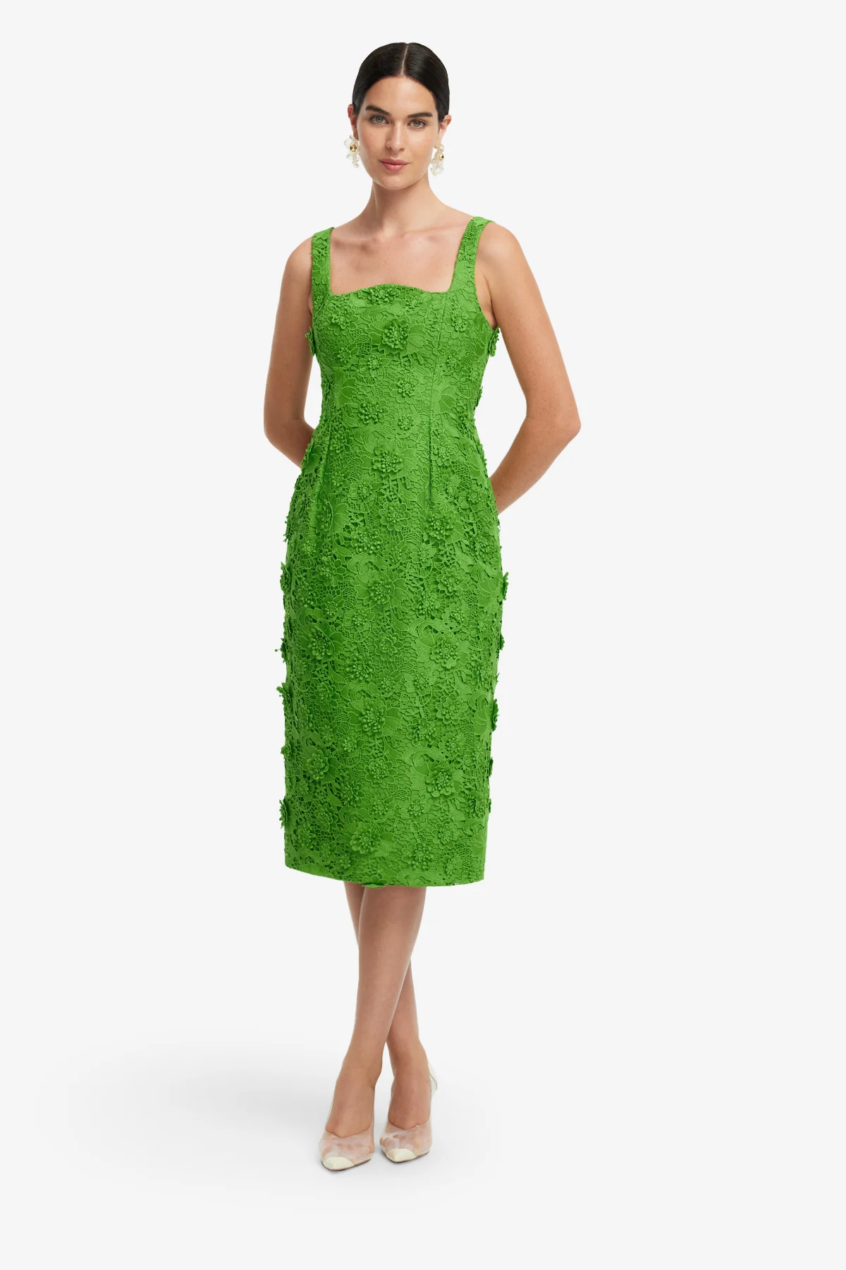 Larissa Lace Midi Dress - Fern - Image 3