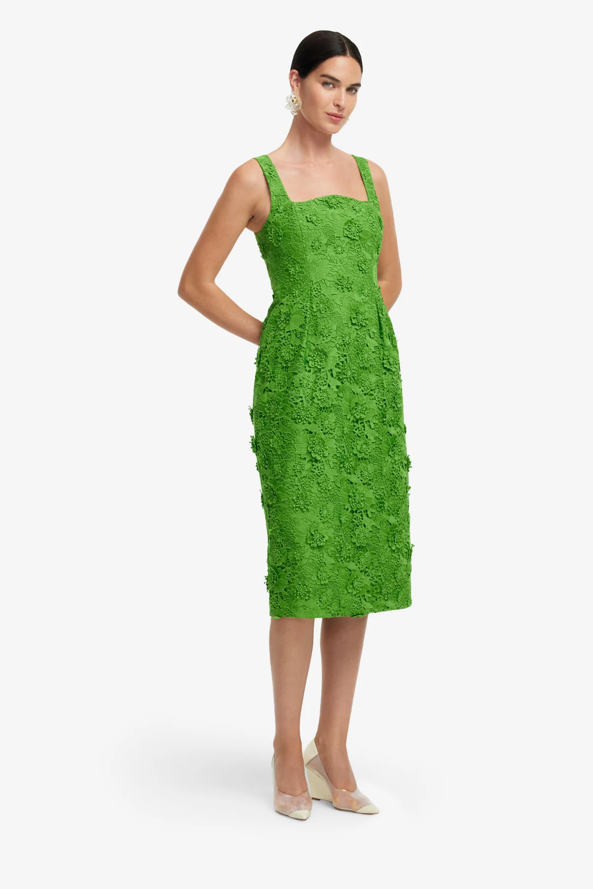 Larissa Lace Midi Dress - Fern - Image 4