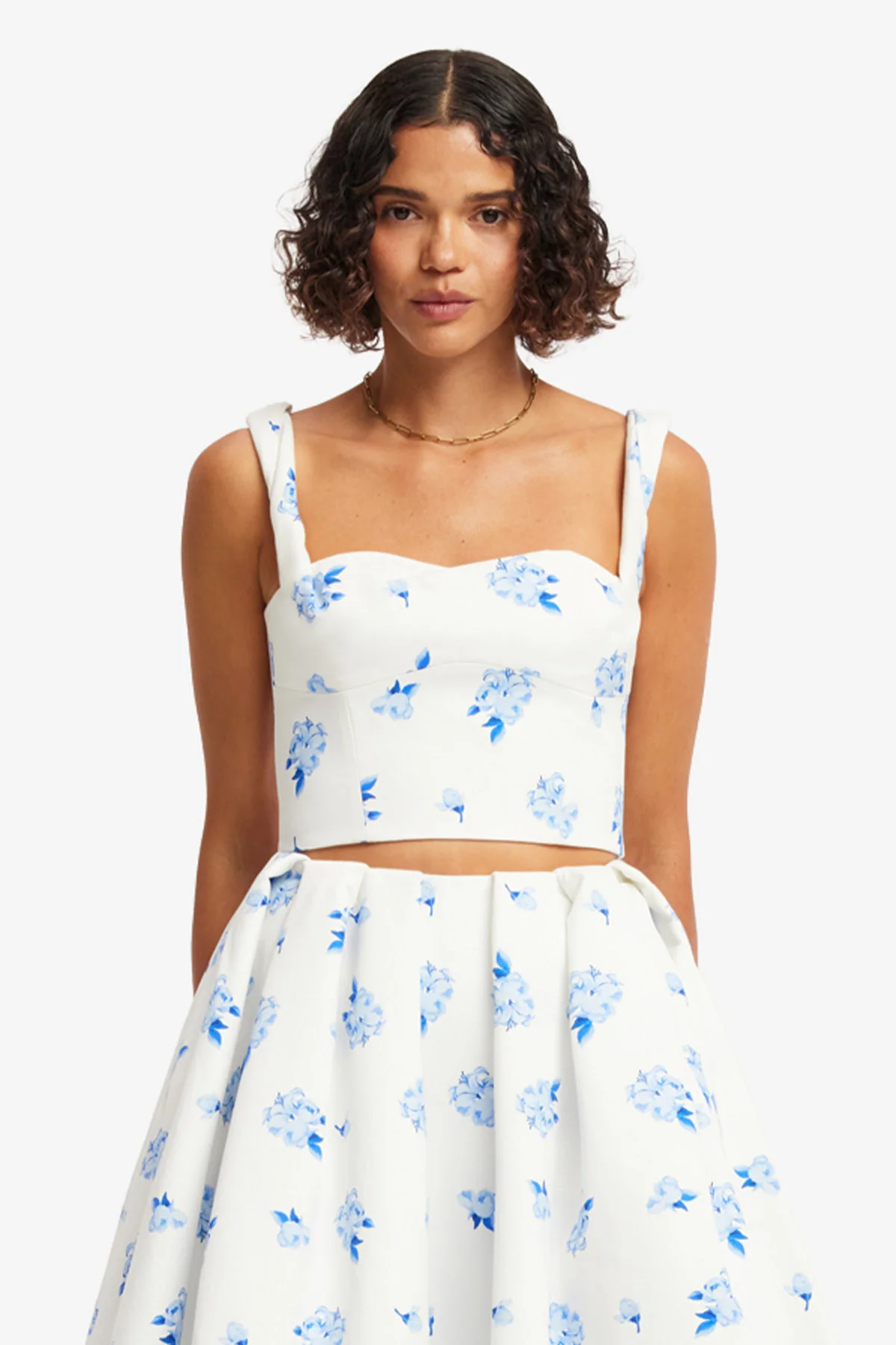 Lexi Top - Ditsy Floral Print in Snow - Image 2