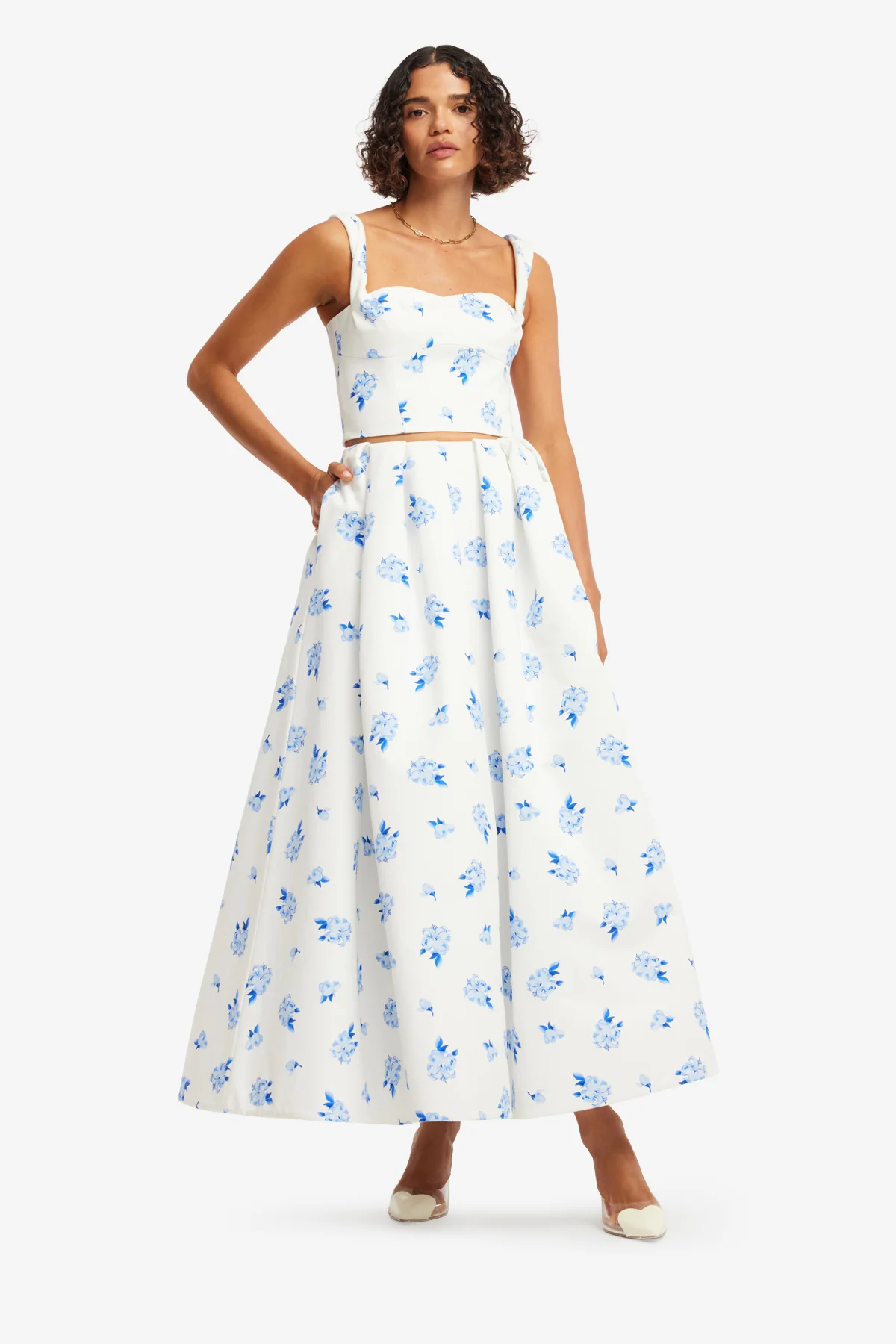 Lexi Top - Ditsy Floral Print in Snow - Image 3