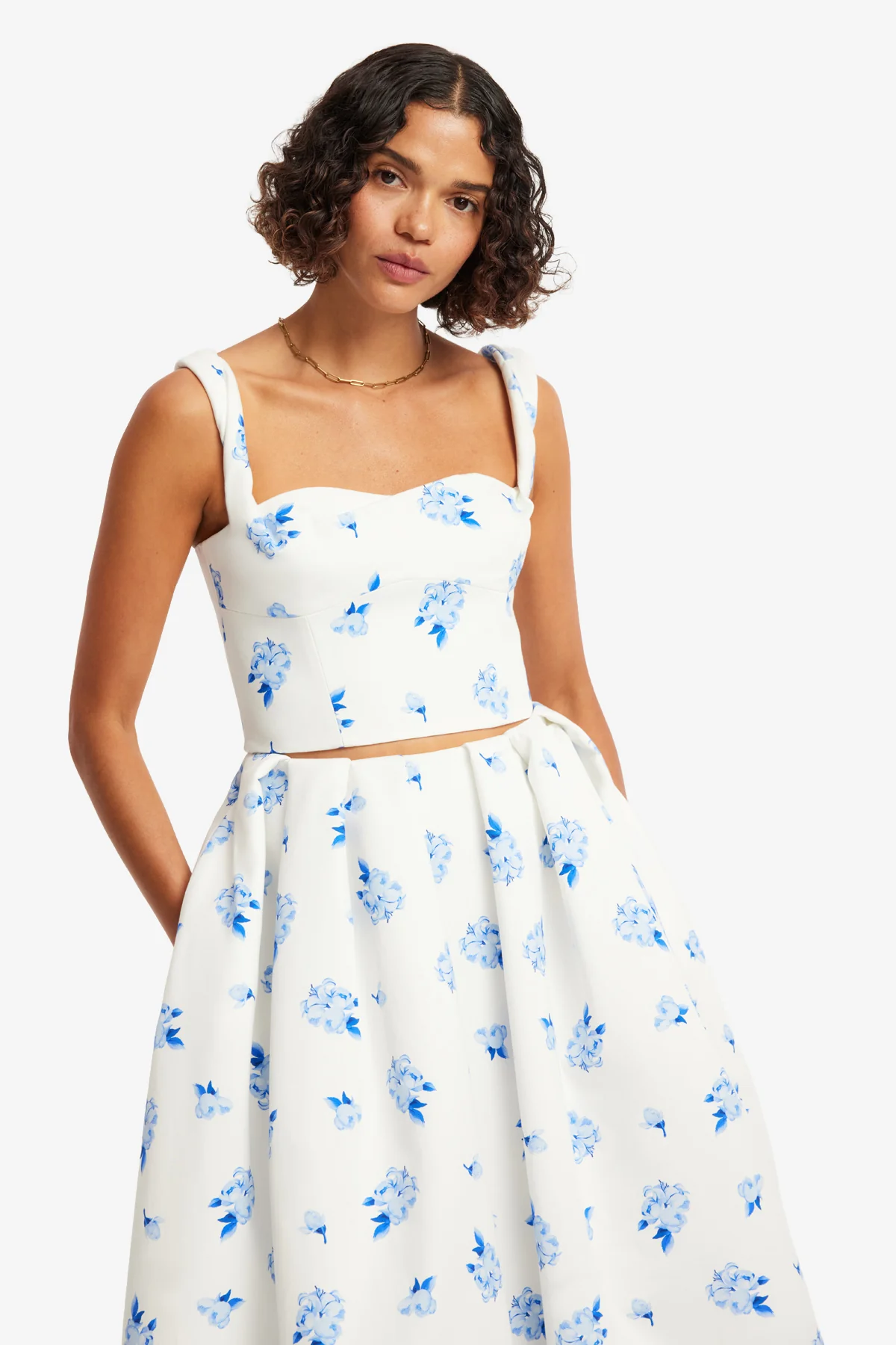 Lexi Top - Ditsy Floral Print in Snow - Image 6