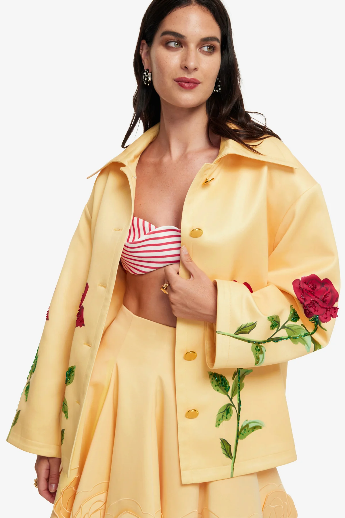 Leyna Embellished Rose Jacket - Butter - Image 5