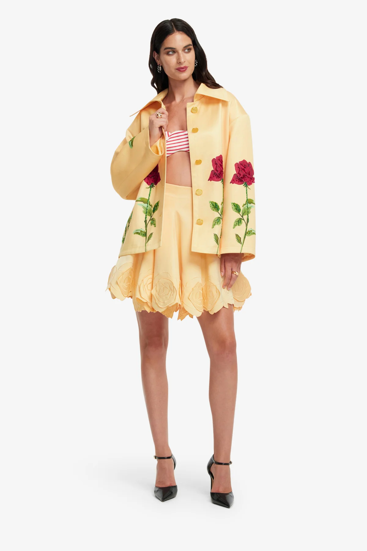 Leyna Embellished Rose Jacket - Butter - Image 6