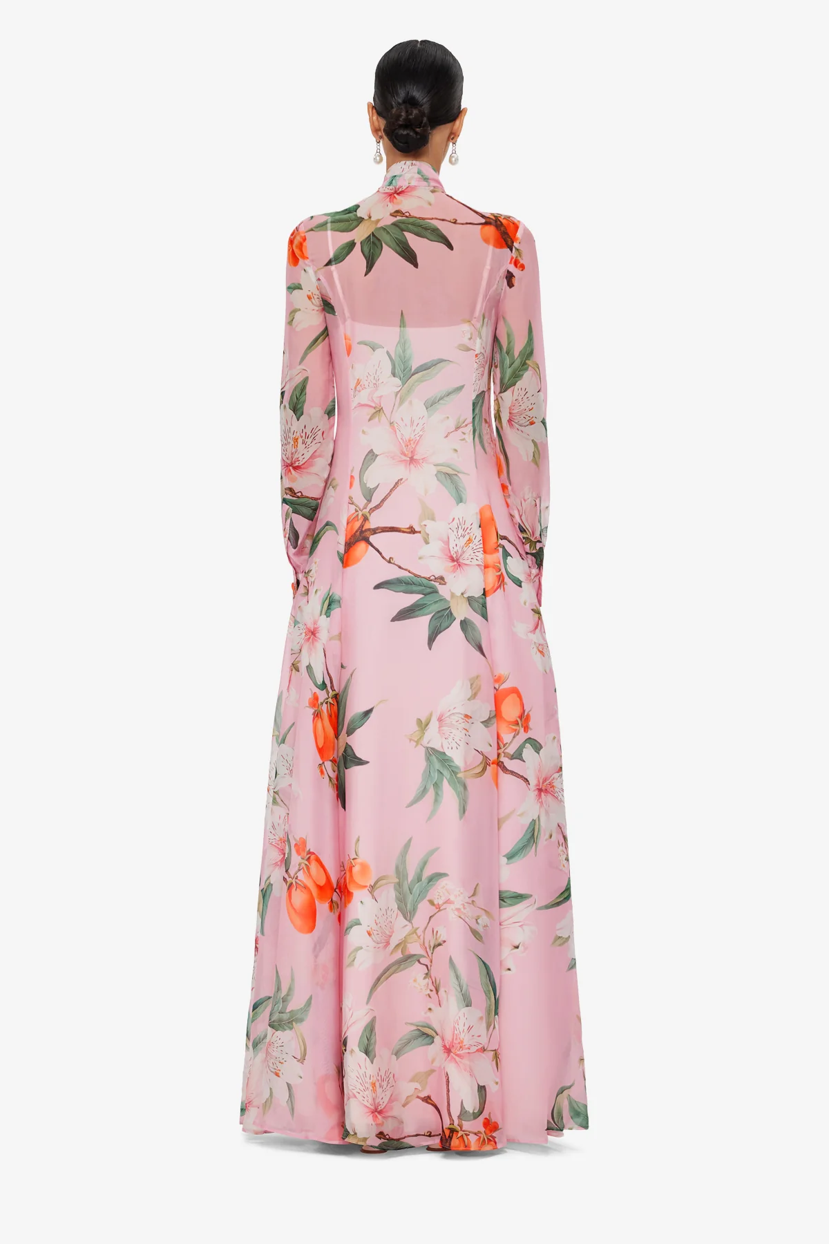Lilith Tie Neck Maxi Dress - Lavish Print in Pink - Image 5