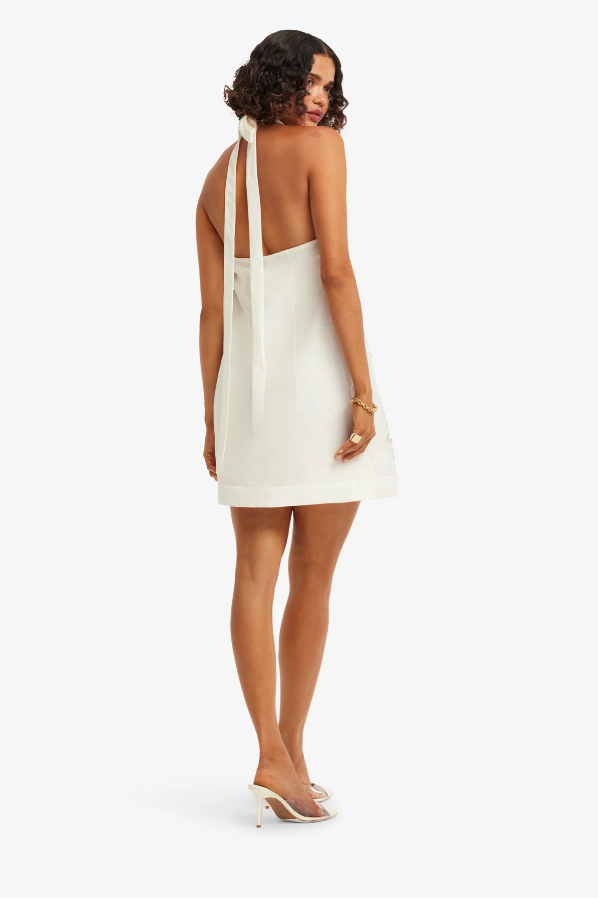 Lola Appliqué Halterneck Mini Dress - Snow - Image 5