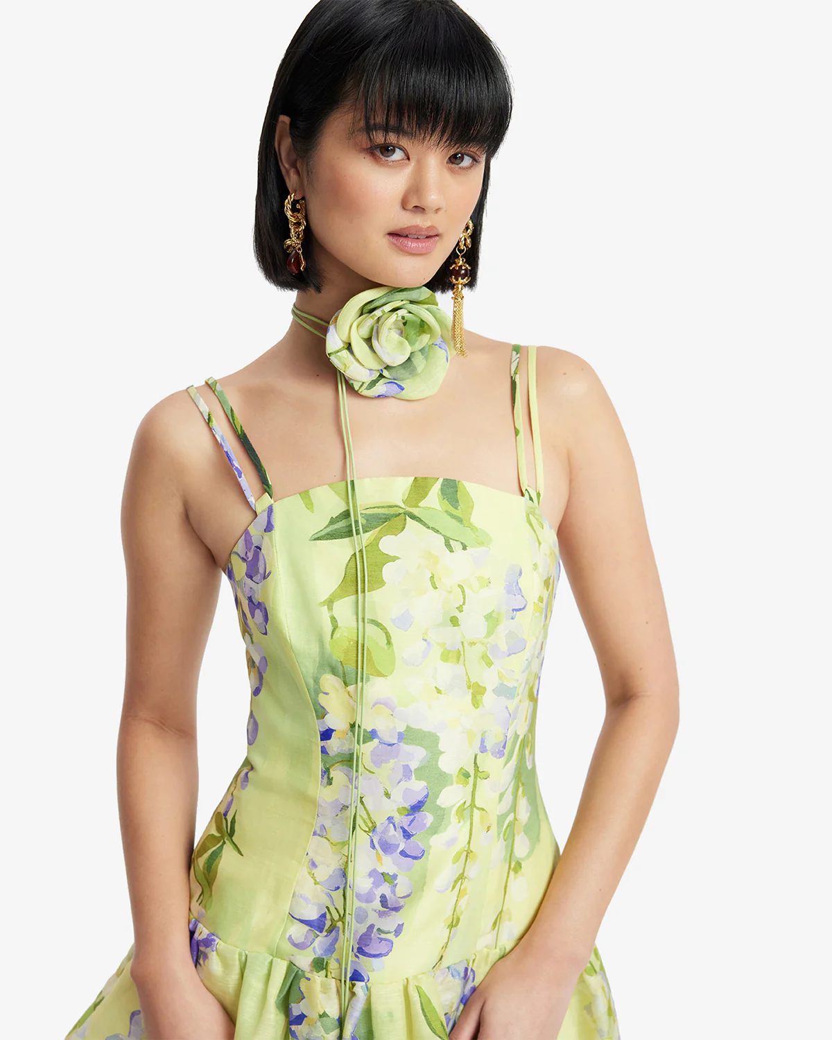 Lorena Puff Mini Dress - Wisteria Print - Image 6