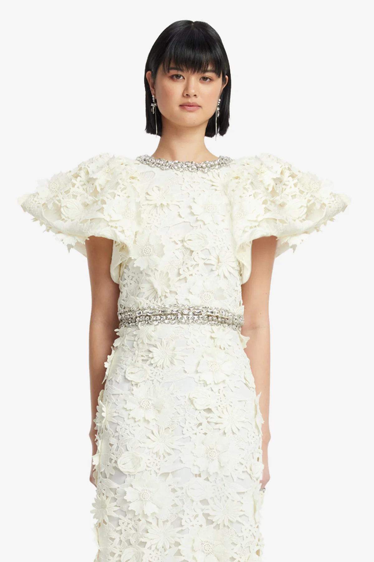 Lucia Embellished Lace Top - Snow - Image 2