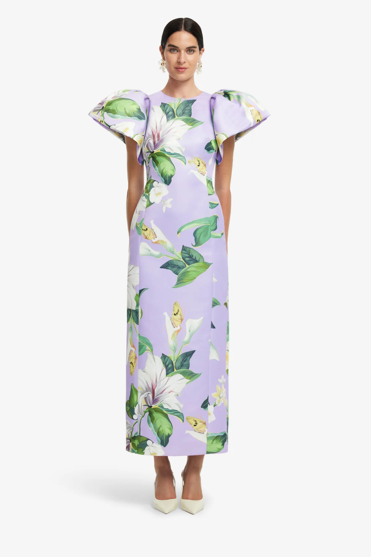 Lucinda Printed Maxi Dress - Lily Blossom in Lilac - Image 2
