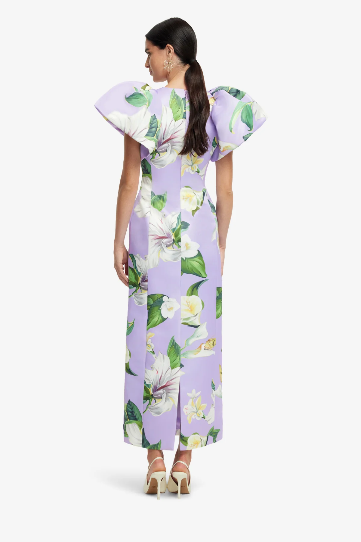 Lucinda Printed Maxi Dress - Lily Blossom in Lilac - Image 5