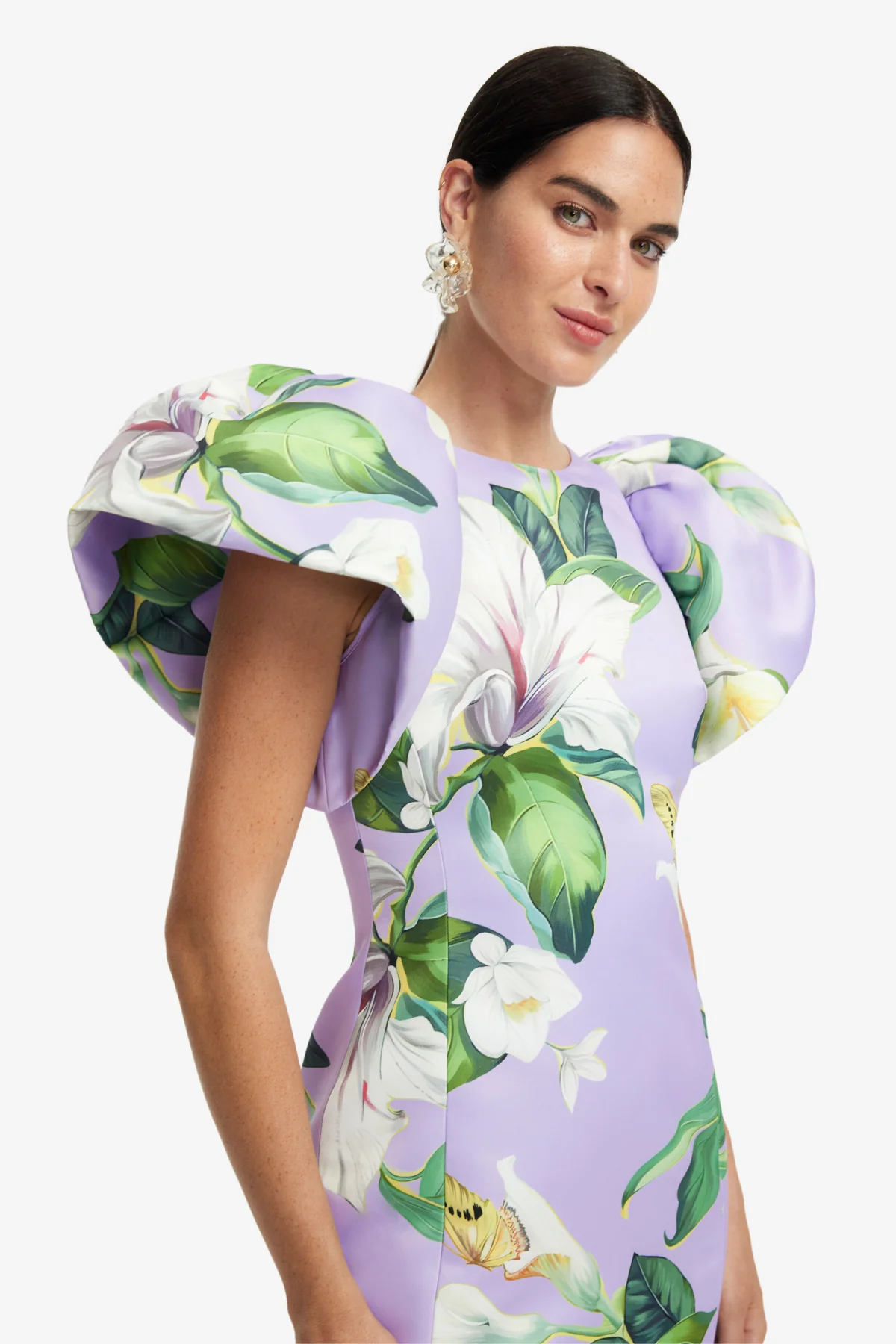 Lucinda Printed Maxi Dress - Lily Blossom in Lilac - Image 6