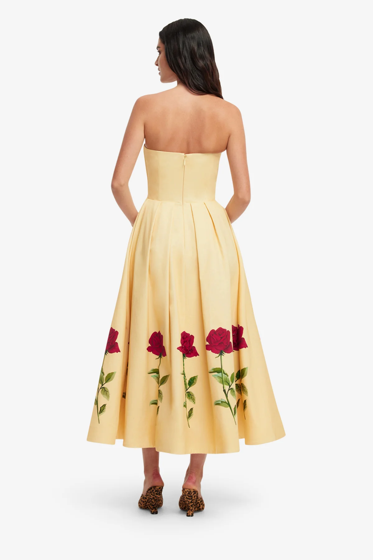 Lynn Embellished Rose Bustier Midi Dress - Butter - Image 5