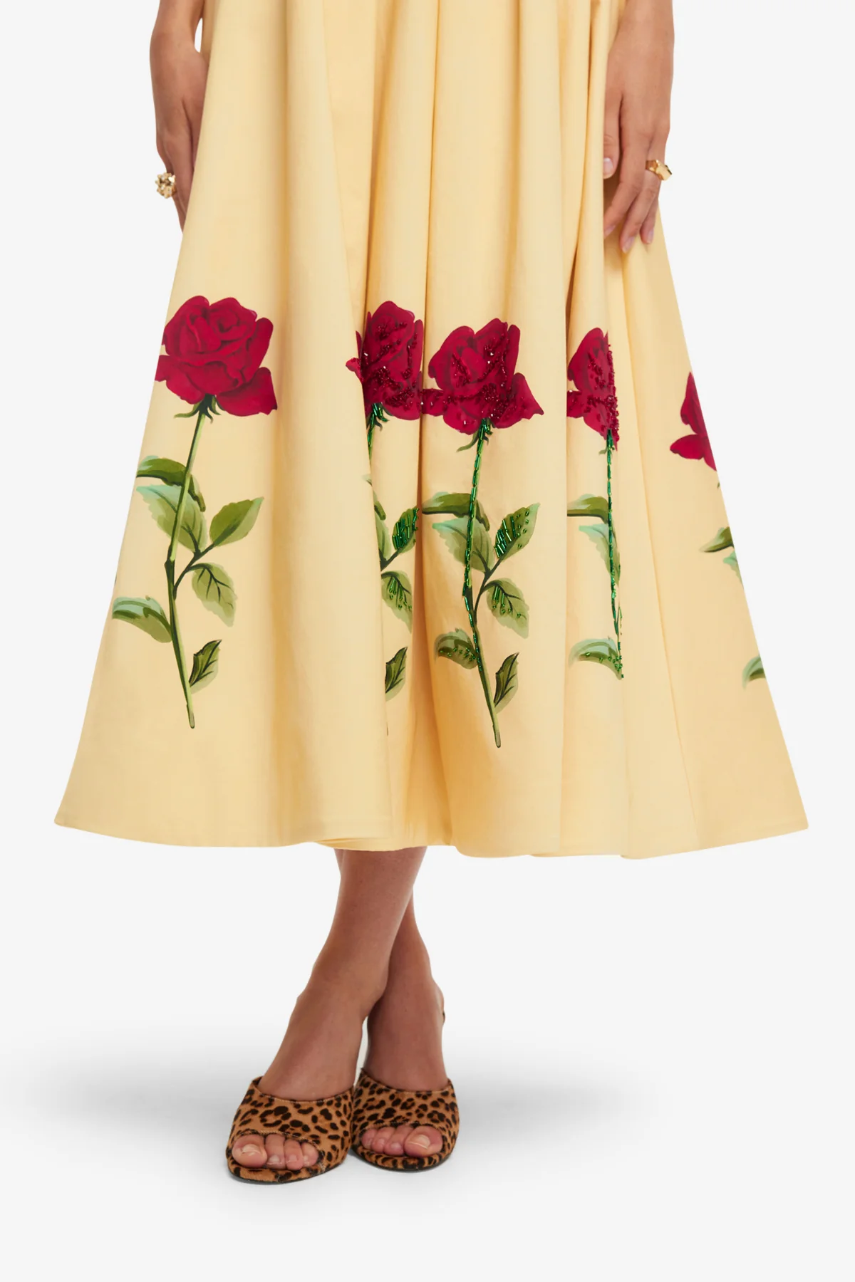 Lynn Embellished Rose Bustier Midi Dress - Butter - Image 6
