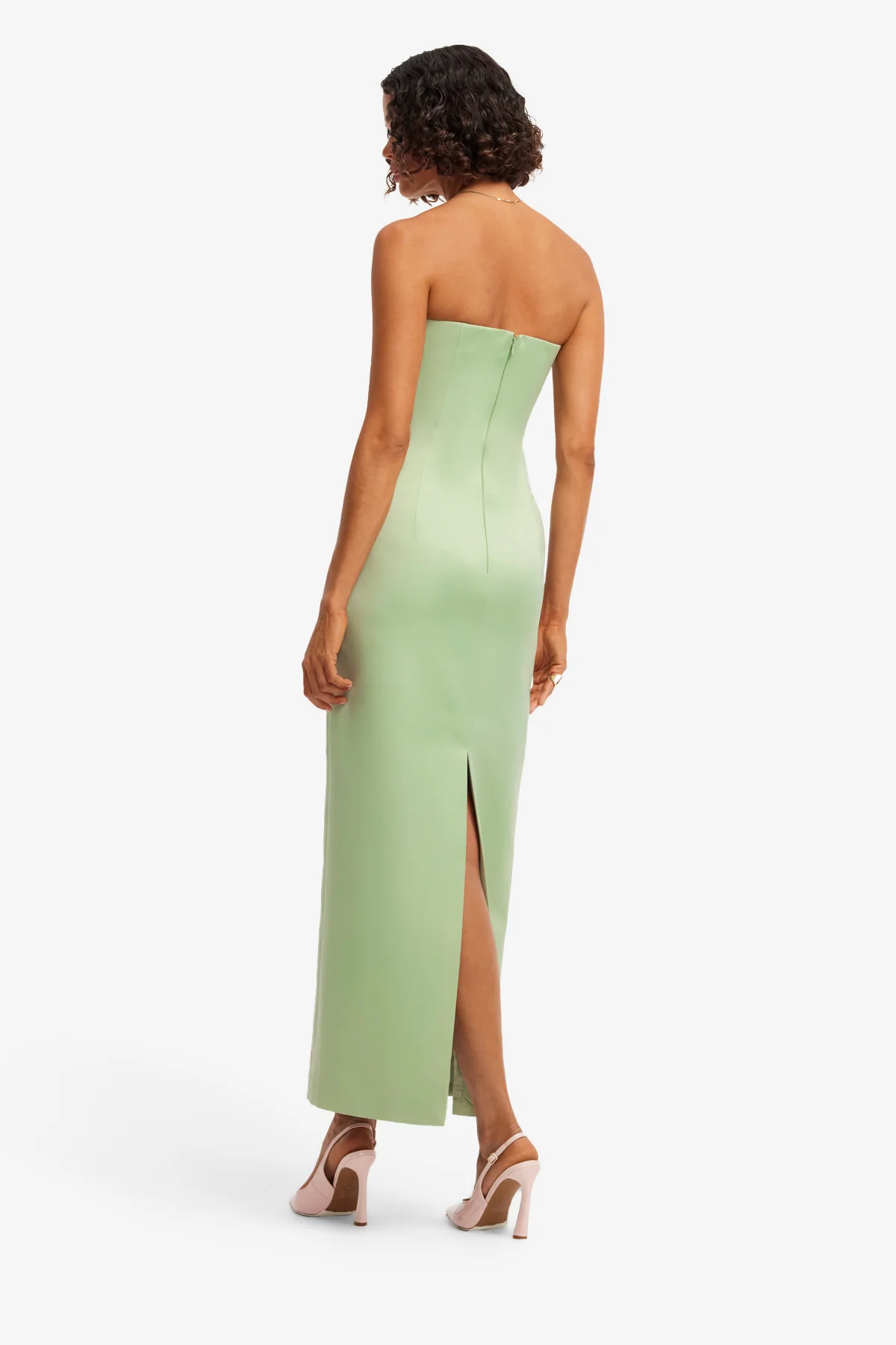 Marilyn Cutout Bustier Maxi Dress - Tulip Print in Green - Image 5