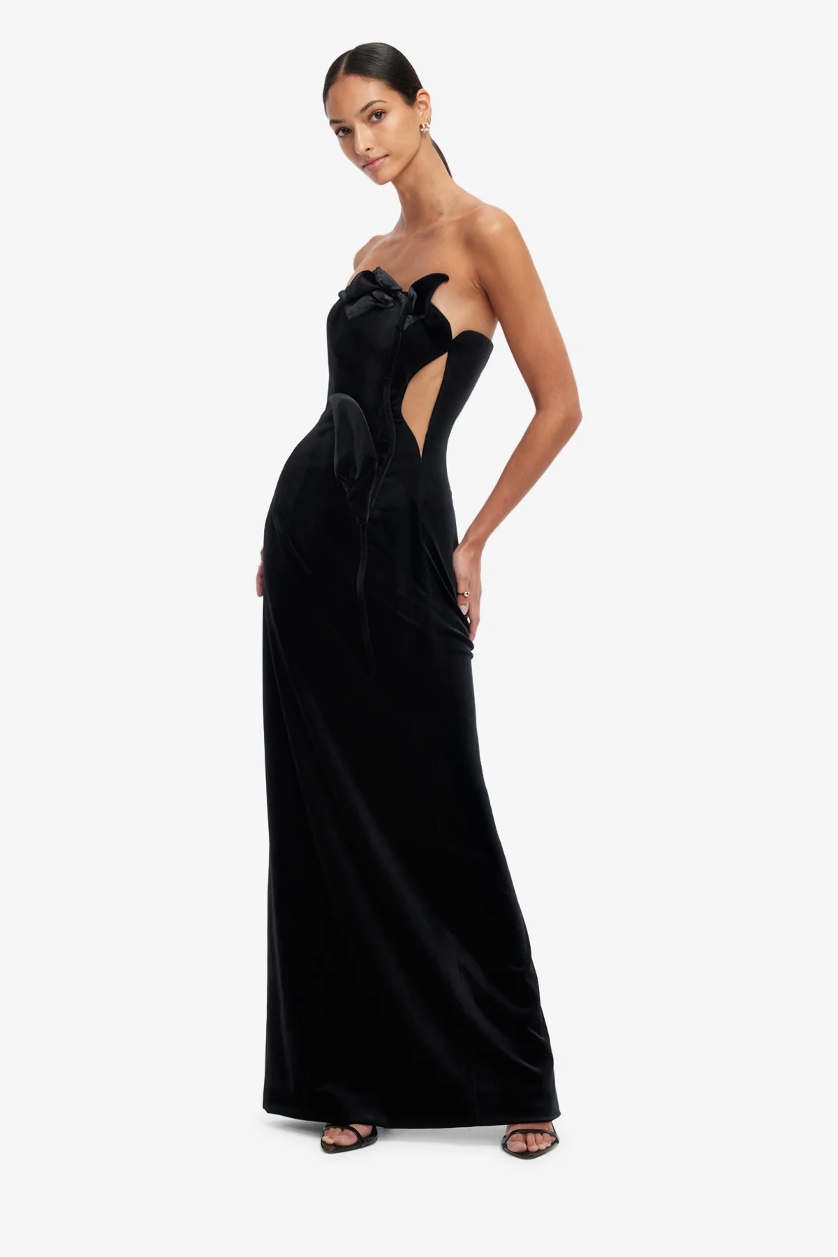 Marilyn Velvet Gown - Ebony - Image 3