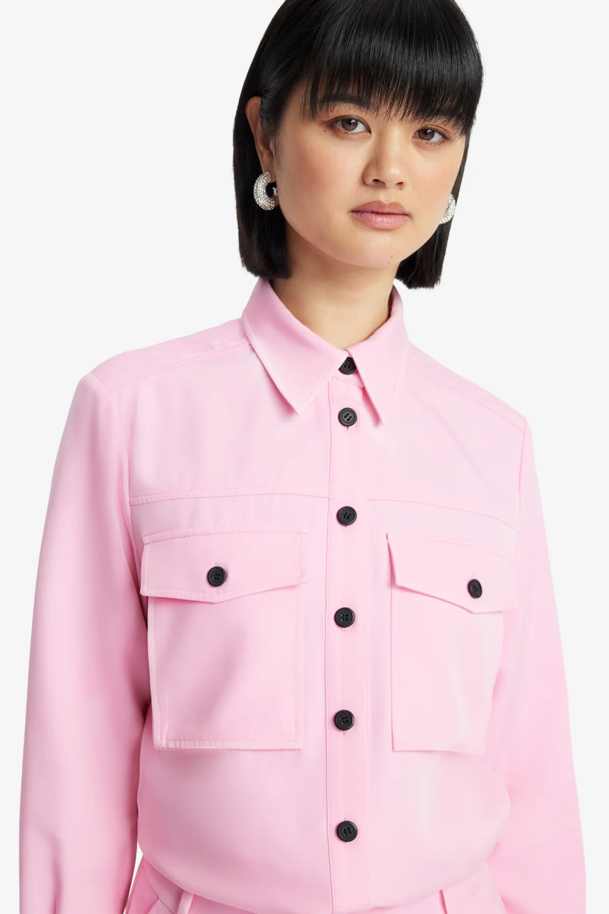 Mavis Pocket Shirt - Baby Pink - Image 6