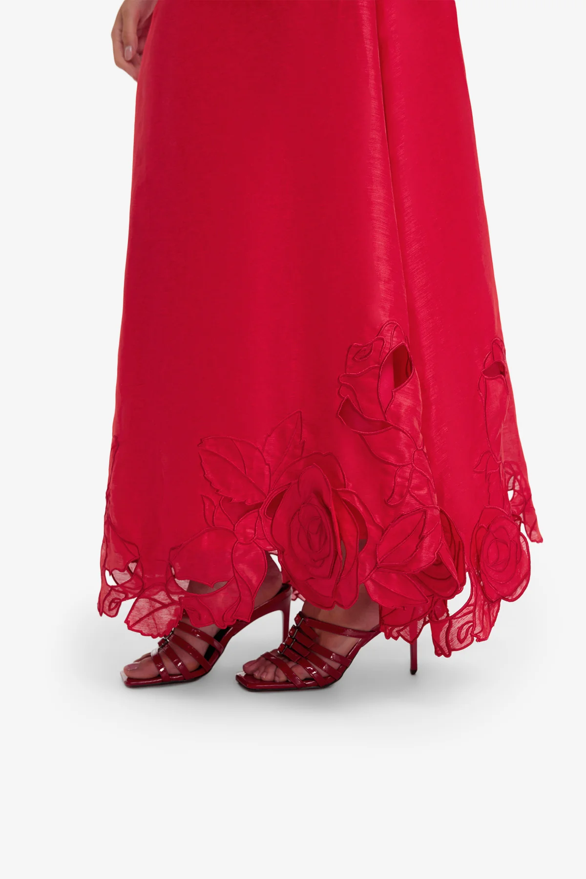Melissa Linen Appliqué Maxi Skirt - Scarlet - Image 6