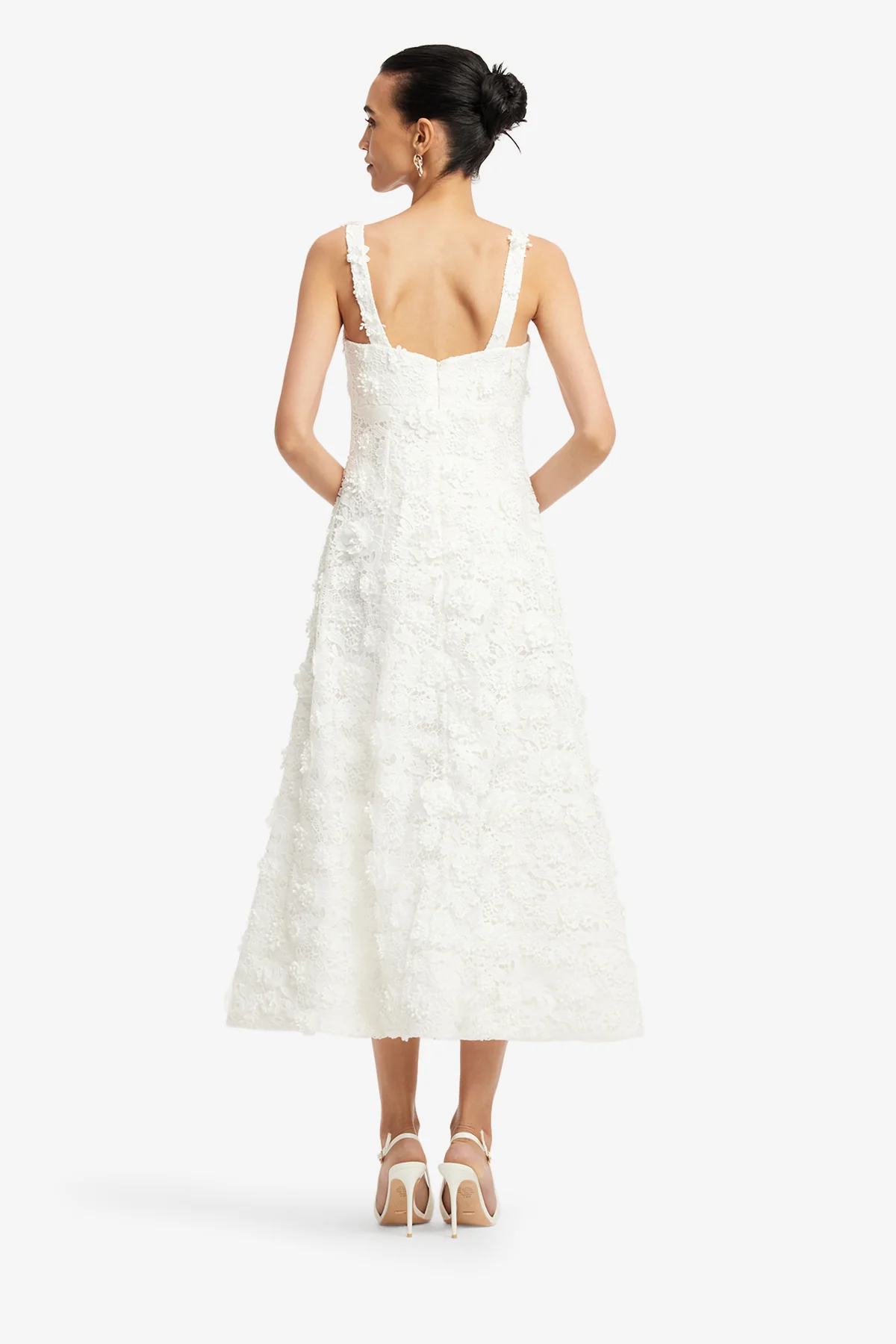 Odette Lace Midi Dress - Snow - Image 5