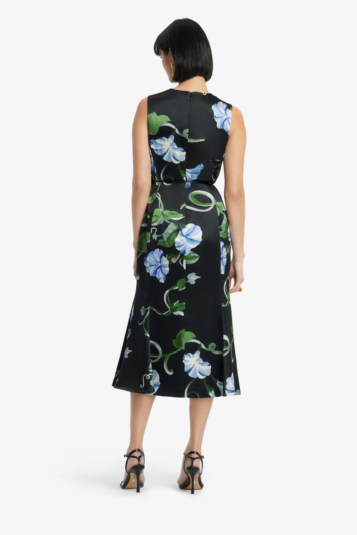 Olive Midi Dress - Vine Print in Ebony - Image 5