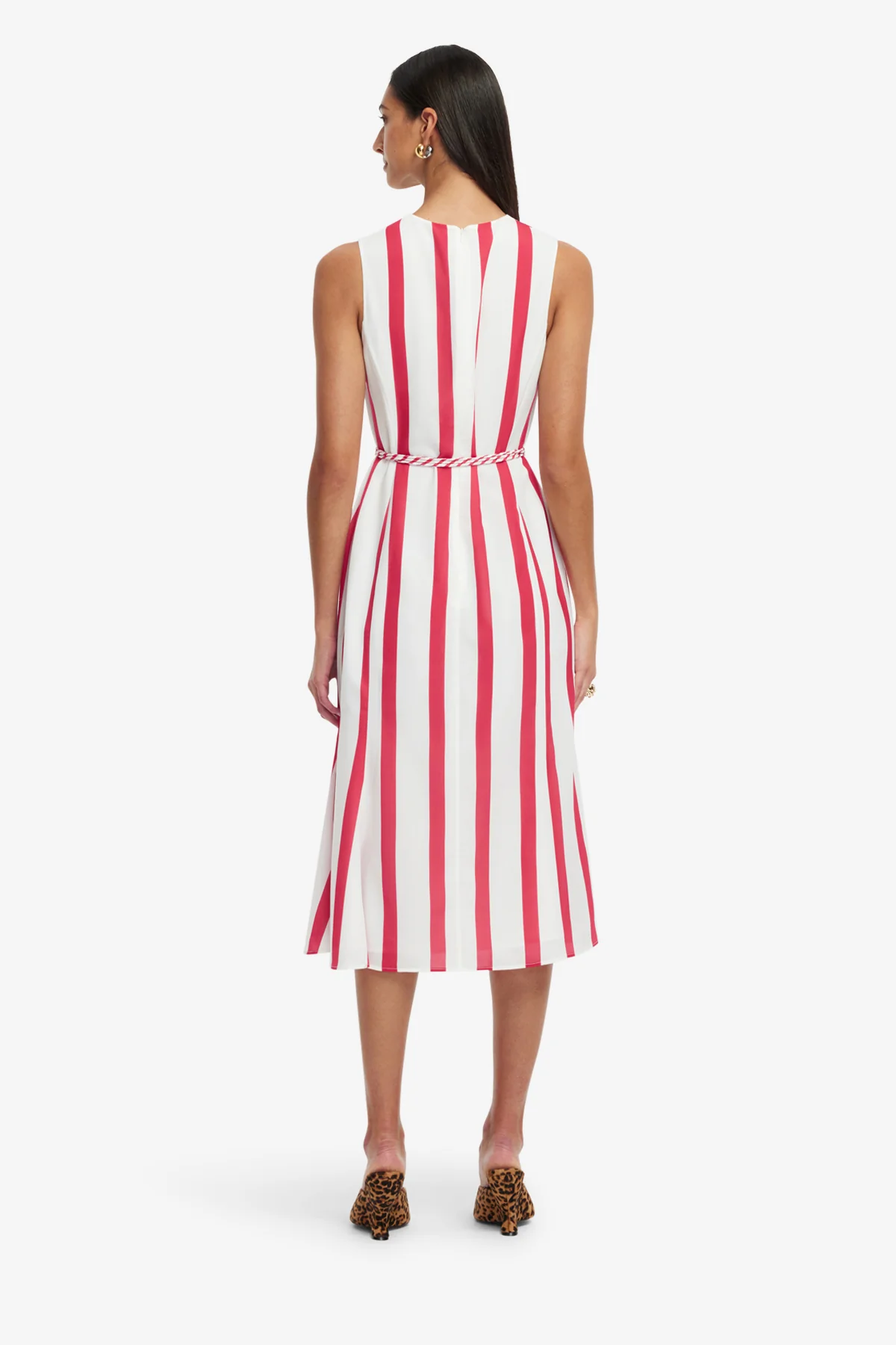 Olive Striped Midi Dress - Scarlet - Image 5
