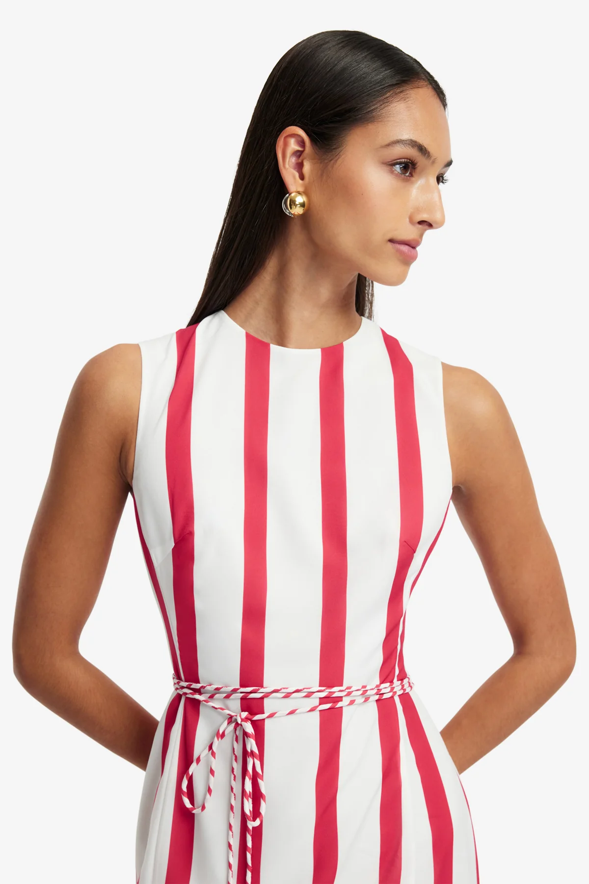 Olive Striped Midi Dress - Scarlet - Image 6