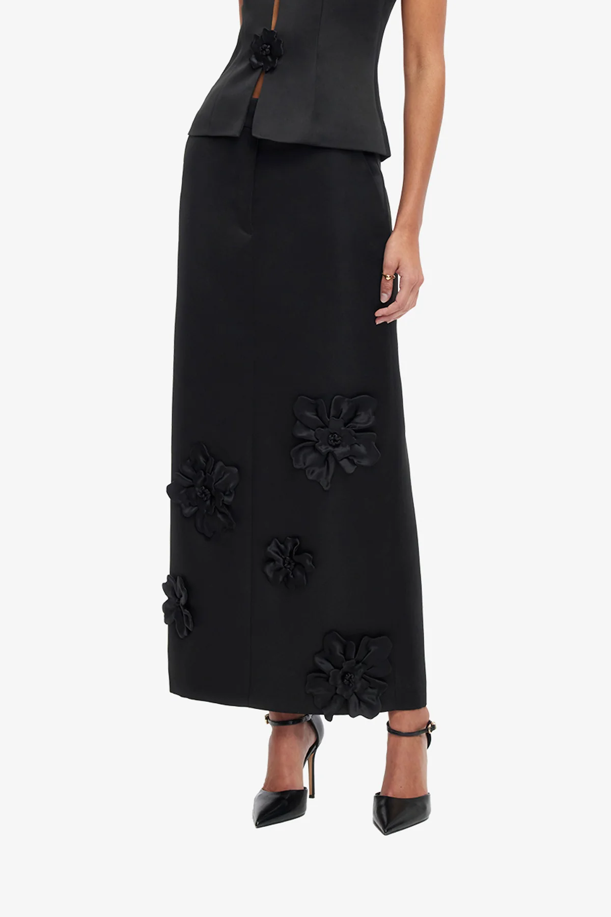 Olivia Petal Maxi Skirt - Ebony - Image 6
