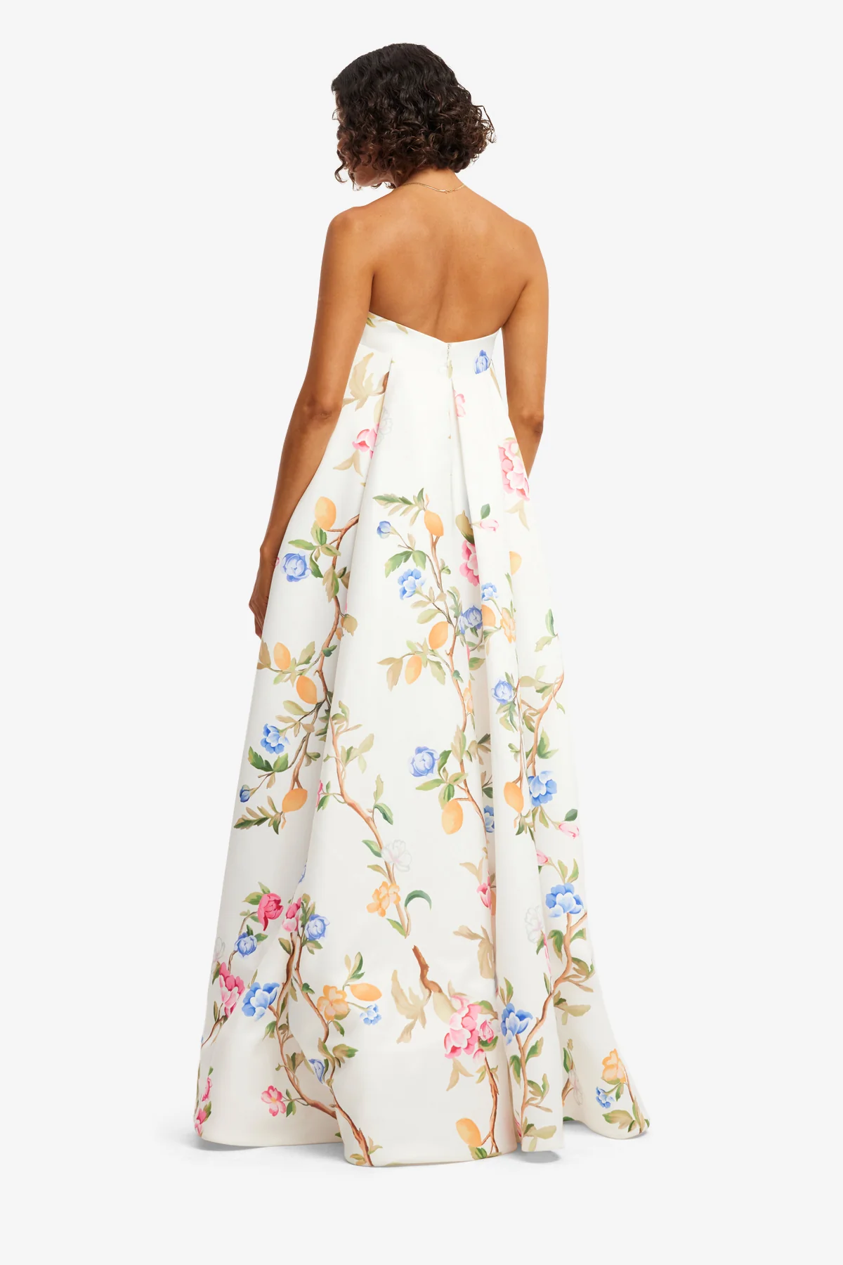Phoebe Embellished Gown - Lemon Vine Print in Snow - Image 5
