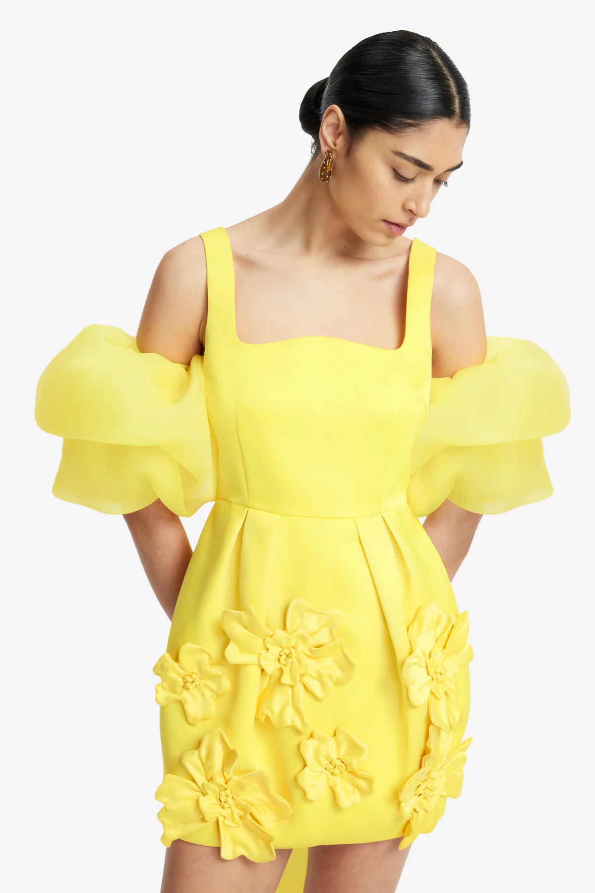 Piper Appliqué Mini Dress & Cape Set – Sunshine - Image 6