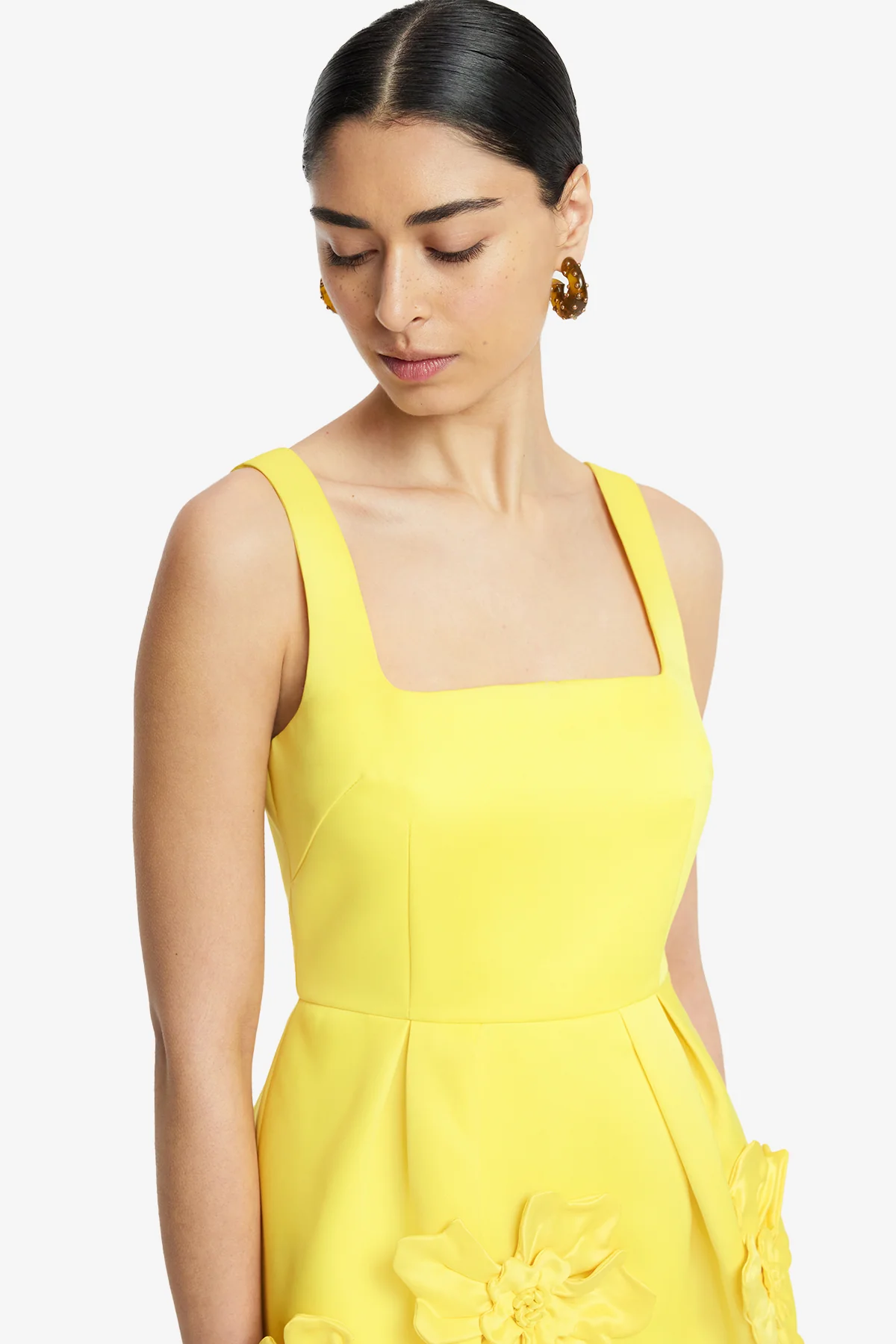 Piper Floral Appliqué Bell Shape Mini Dress - Sunshine - Image 6