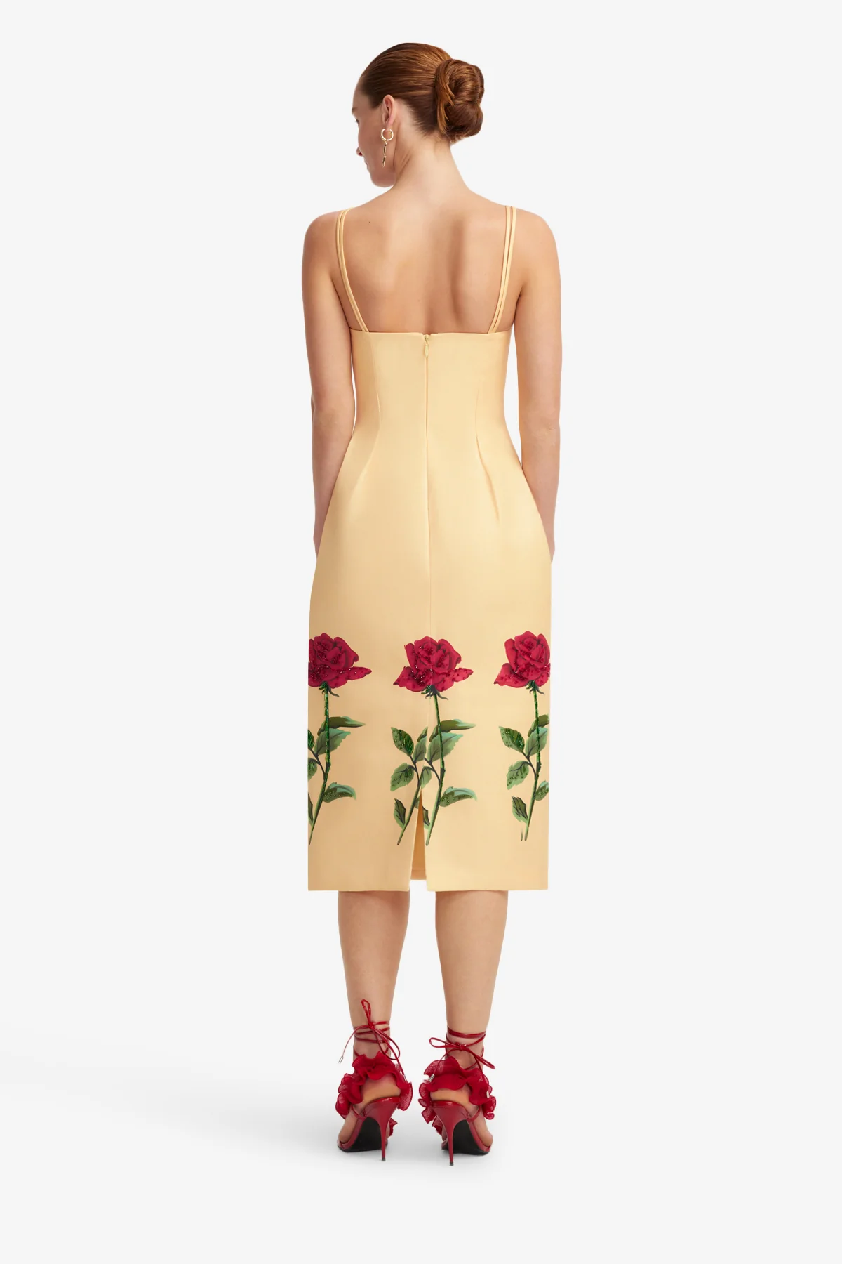 Polina Embellished Rose Midi Dress - Butter - Image 5