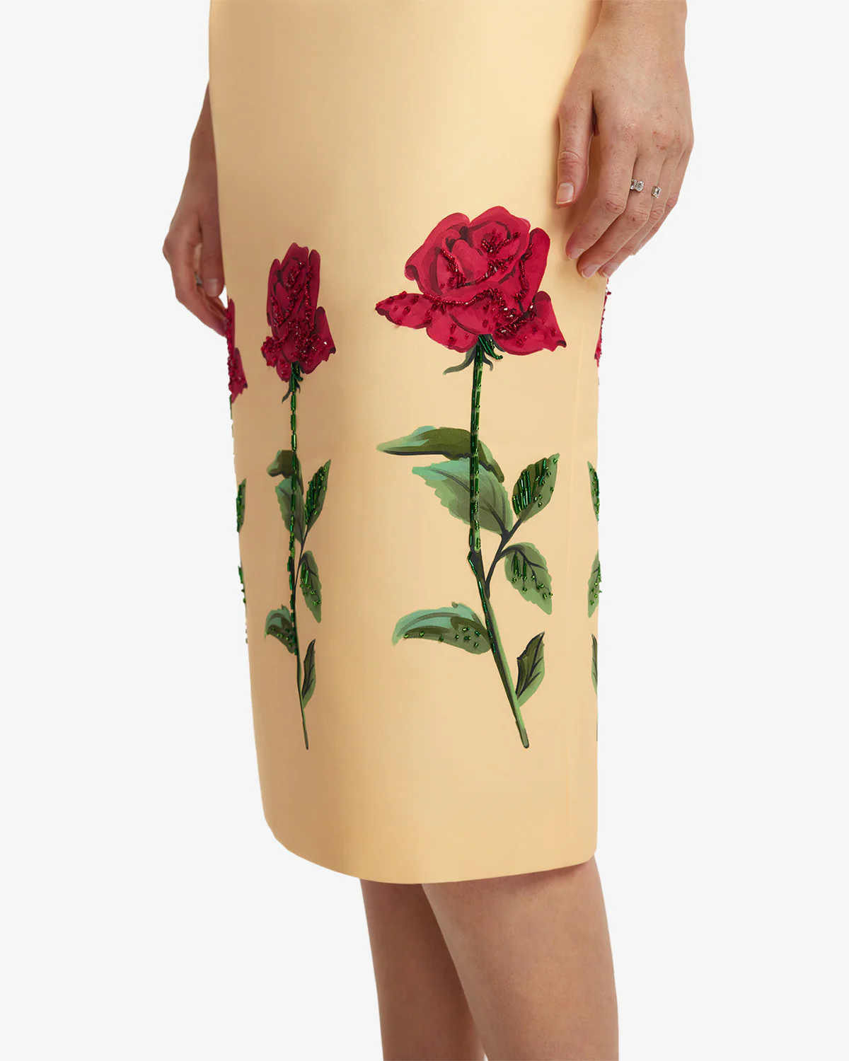 Polina Embellished Rose Midi Dress - Butter - Image 6