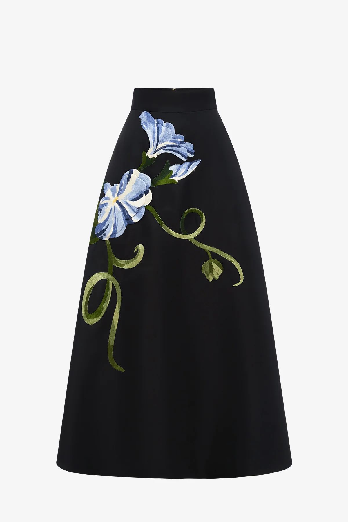 Rafaela Maxi Skirt - Vine Print in Ebony