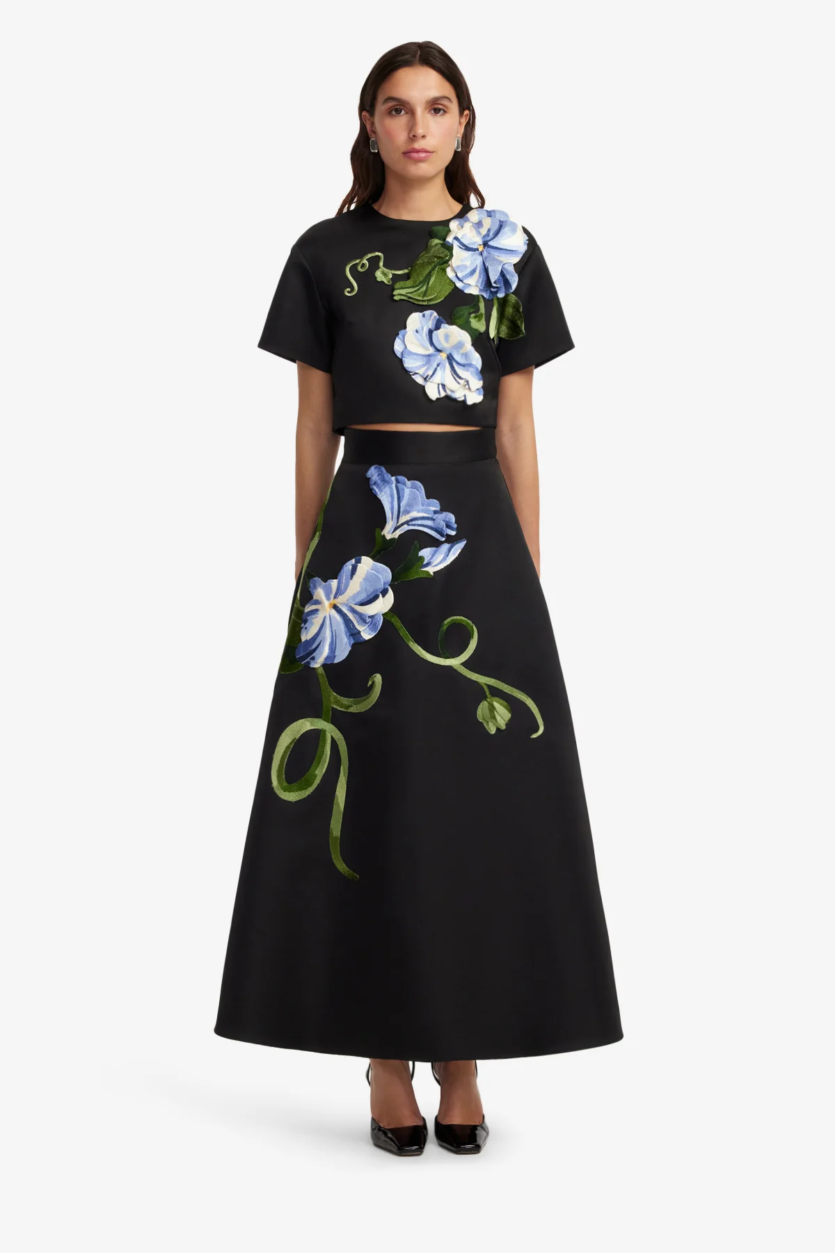 Rafaela Maxi Skirt - Vine Print in Ebony - Image 2