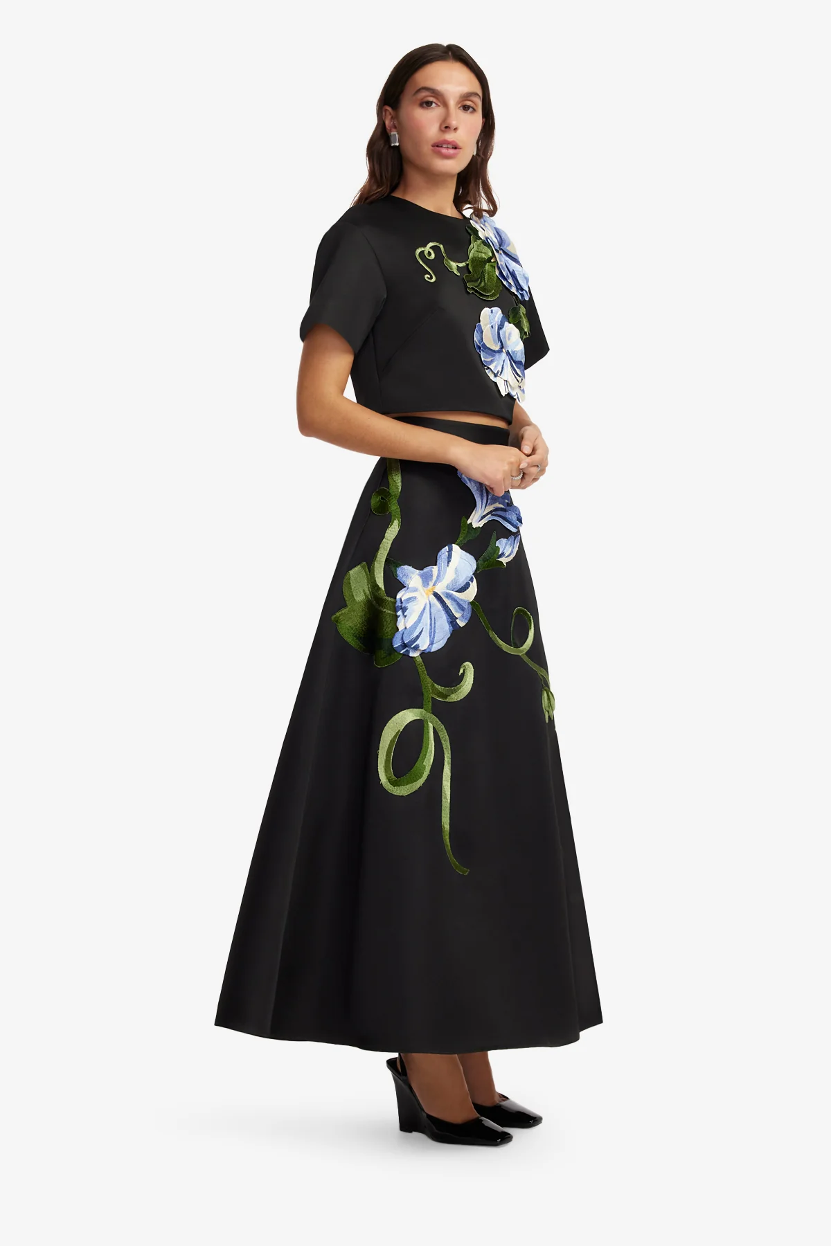 Rafaela Maxi Skirt - Vine Print in Ebony - Image 4