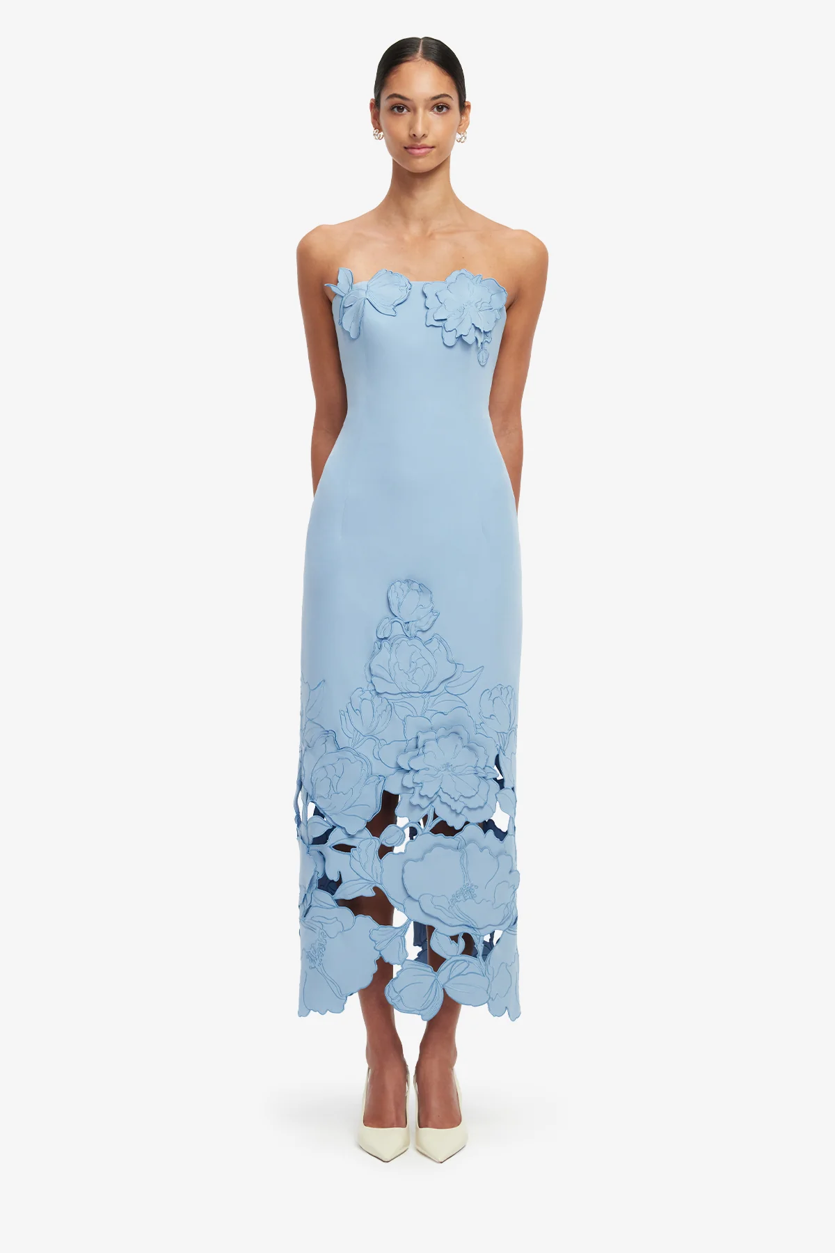 Rayna Appliqué Bustier Maxi Dress - Baby Blue - Image 2