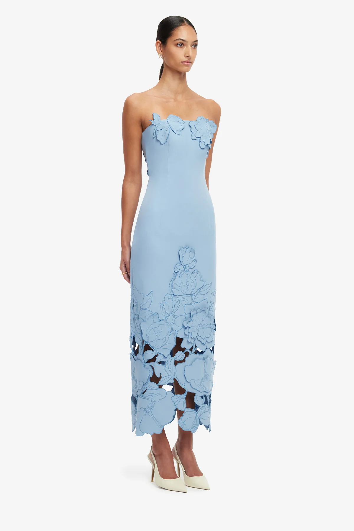 Rayna Appliqué Bustier Maxi Dress - Baby Blue - Image 4