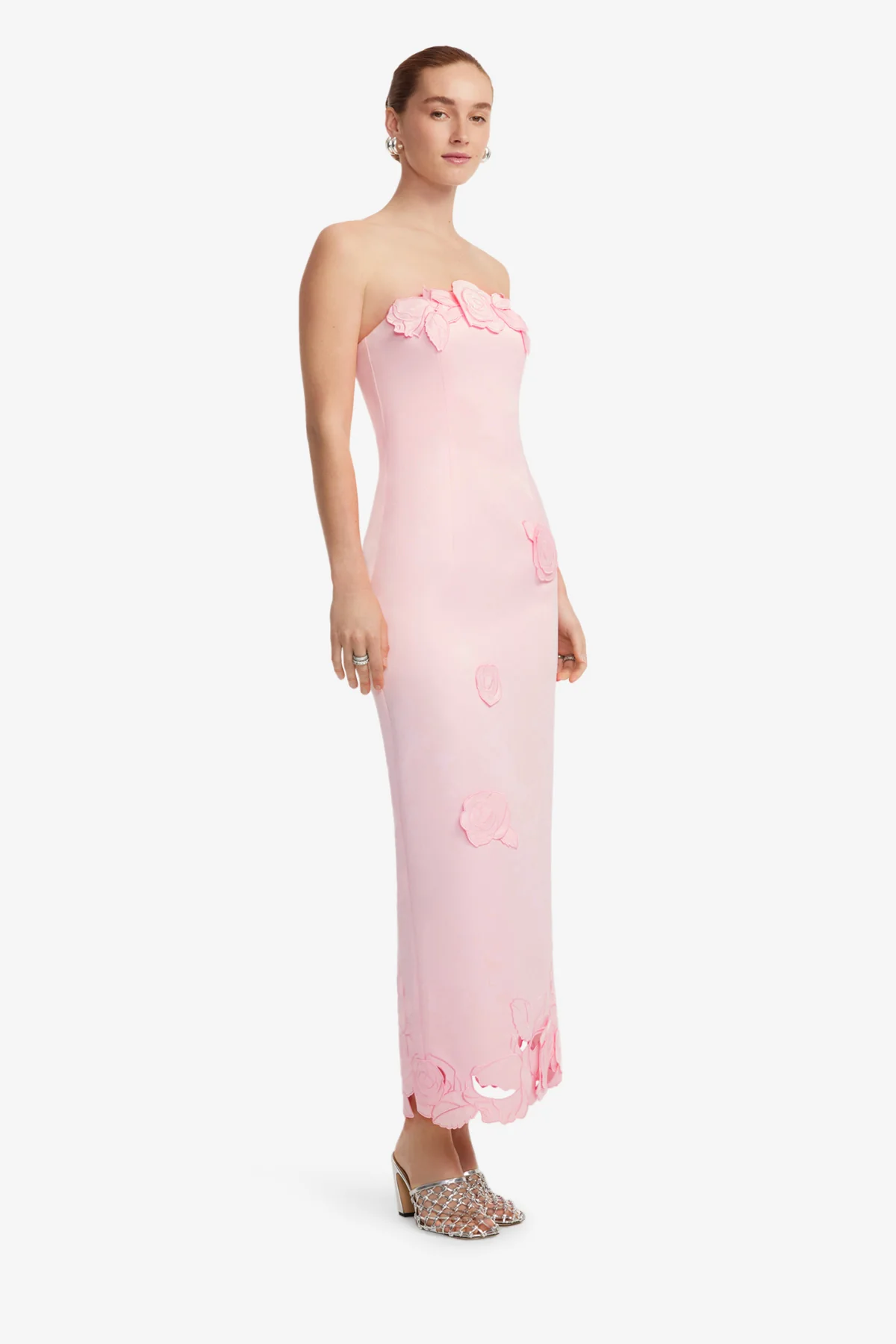 Rayna Appliqué Bustier Maxi Dress - Blush Pink - Image 4