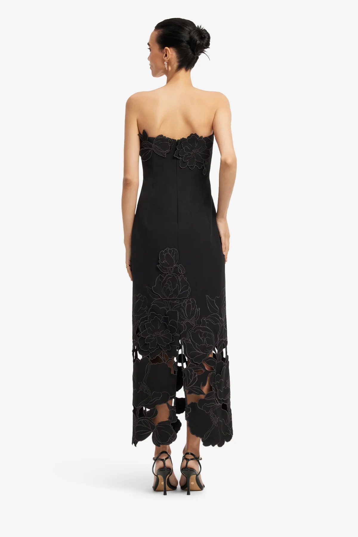 Rayna Appliqué Bustier Maxi Dress - Ebony - Image 4